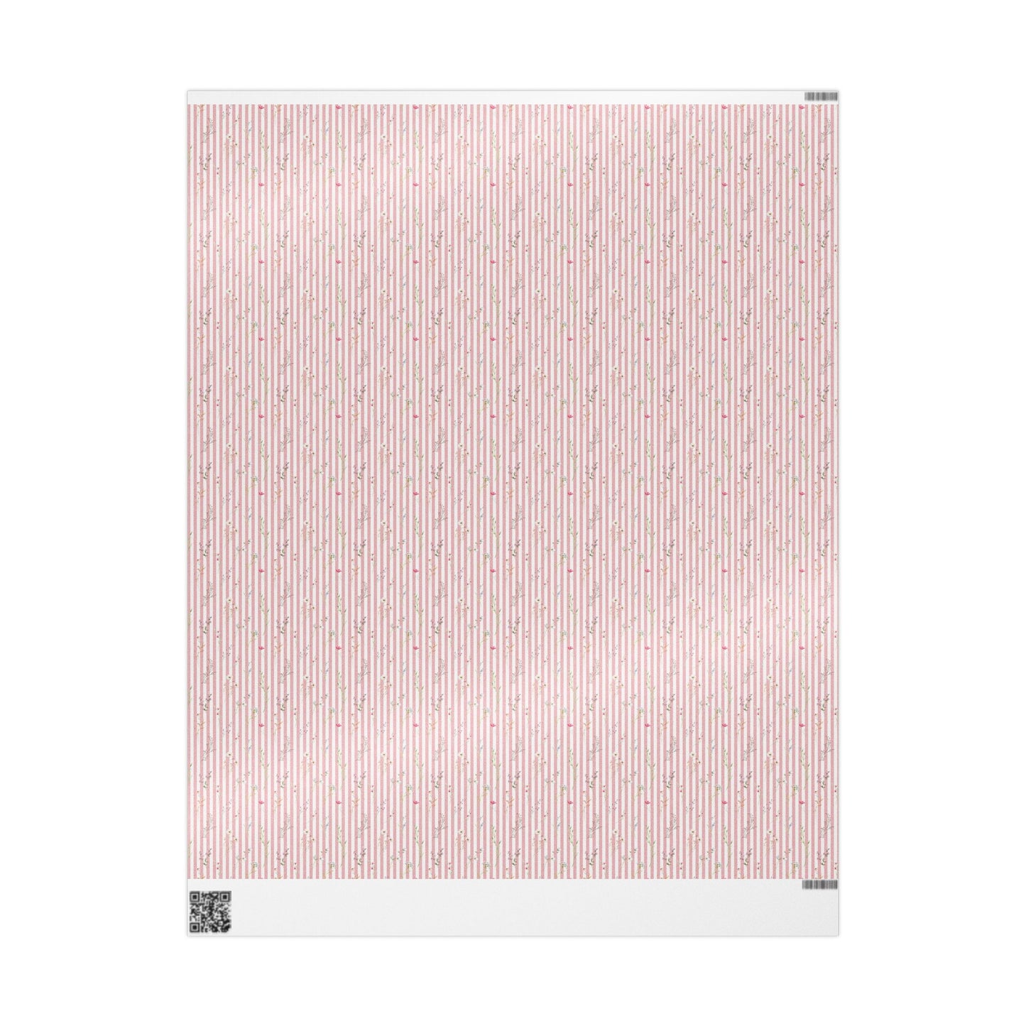 Pink Striped Floral Wrapping Paper | Valentine & Wedding Gift Wrap