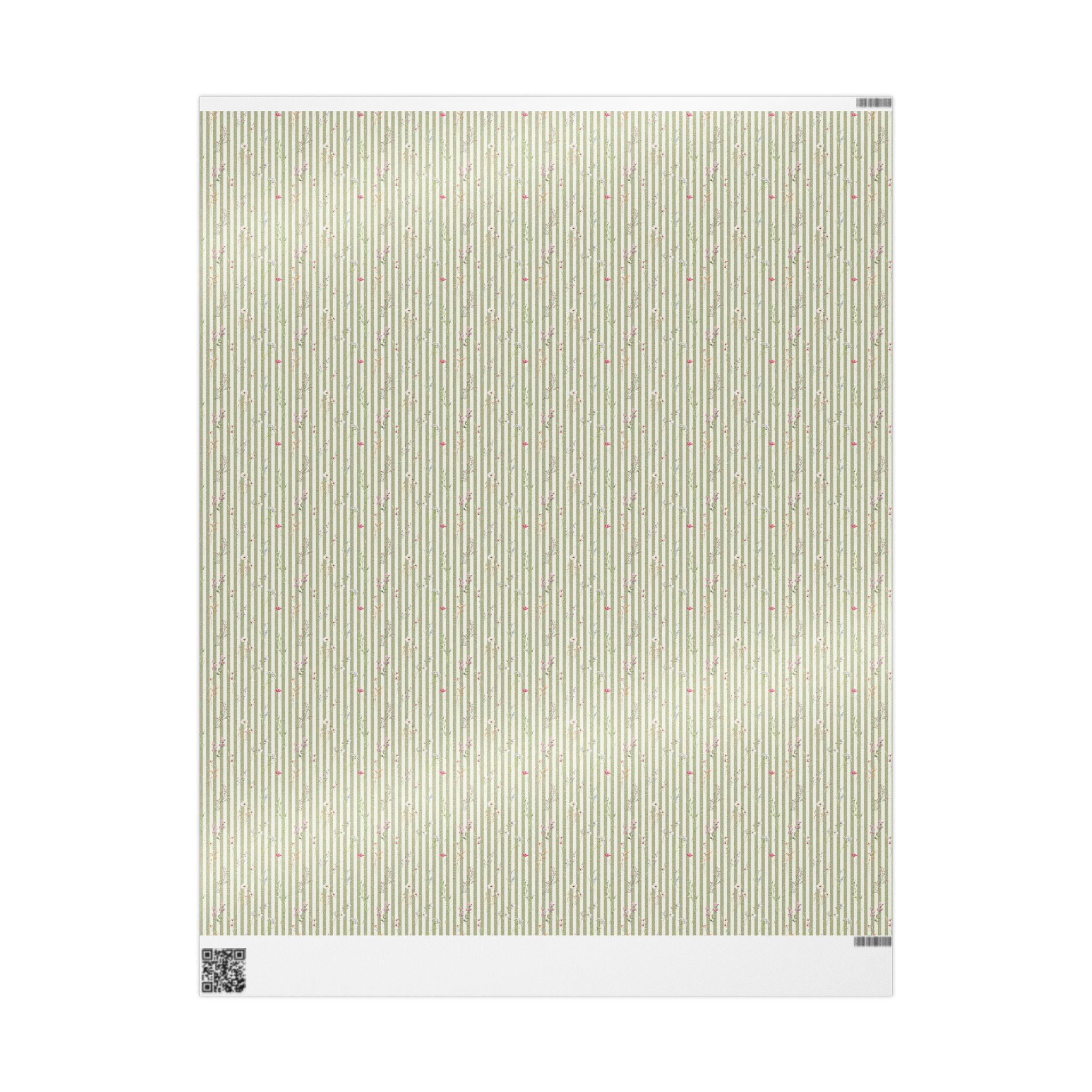 Pastel Striped Floral Wrapping Paper | Elegant Birthday Gift Wrap
