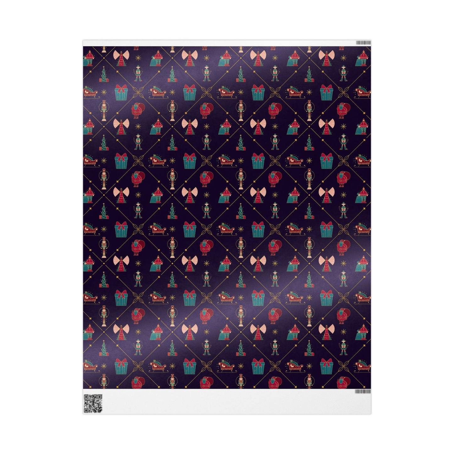 Purple Nutcracker Wrapping Paper, Gloss or Matte Finish Elegant Luxury Christmas Gift Wrap