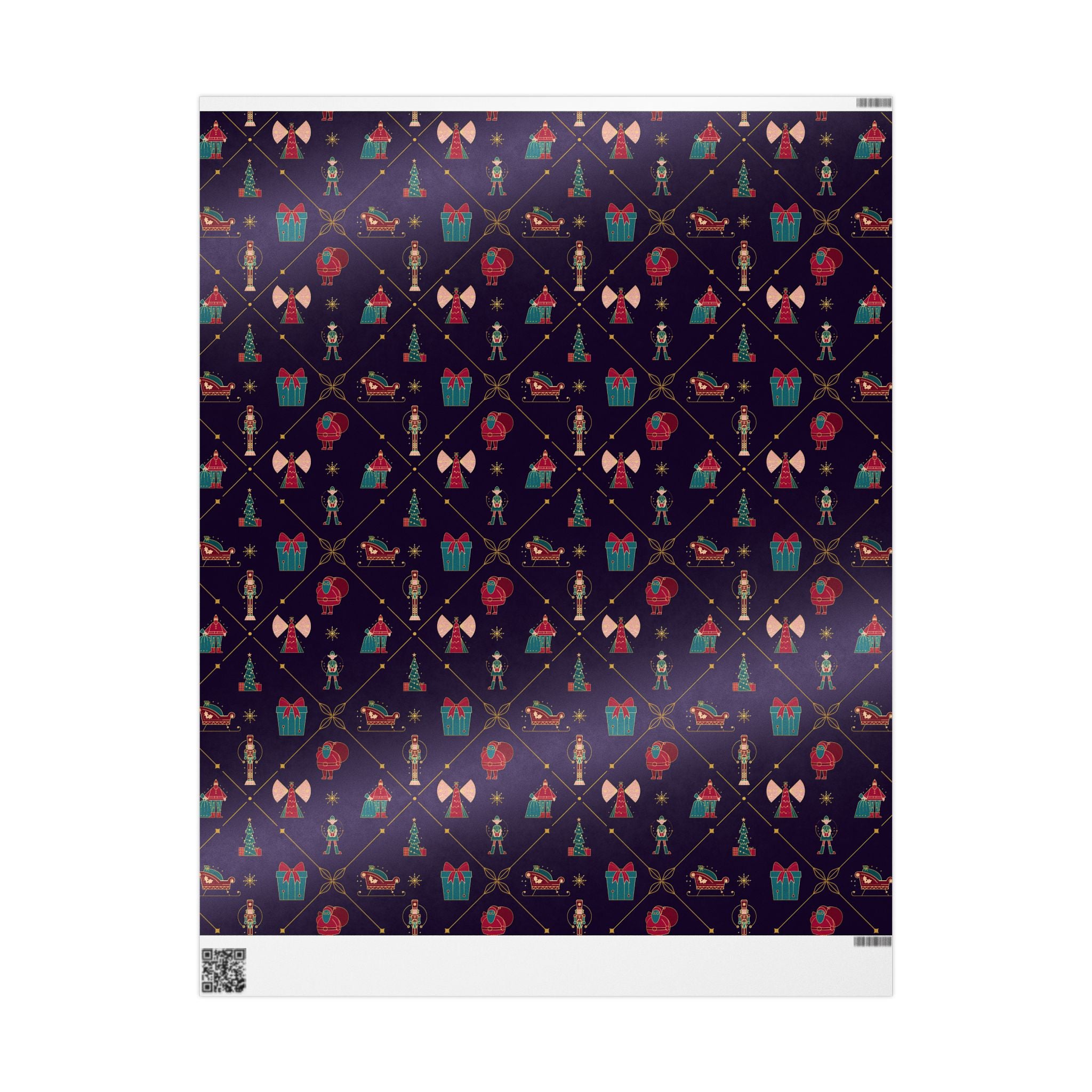 Purple Nutcracker Wrapping Paper, Gloss or Matte Finish Elegant Luxury Christmas Gift Wrap