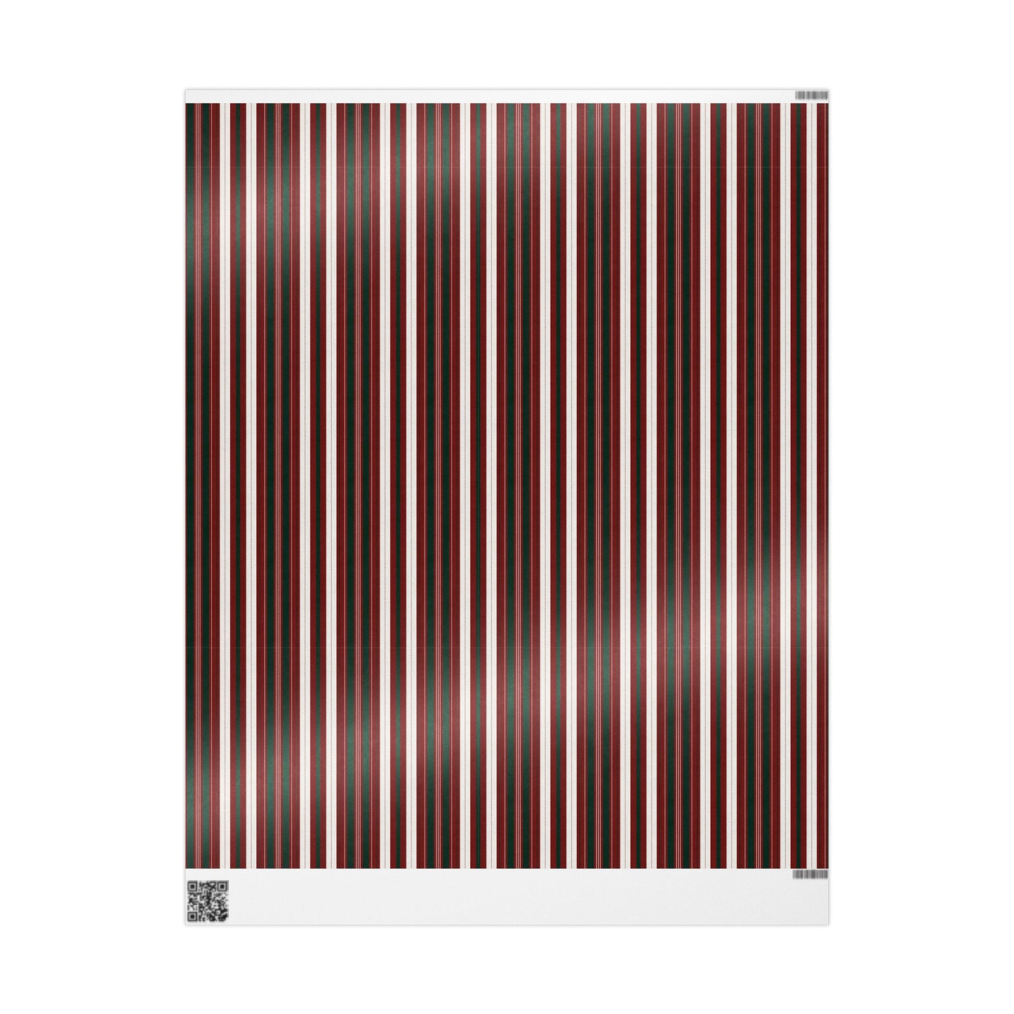 Red & Green Stripe Wrapping Paper, Gloss or Matte Finish Elegant Luxury Christmas Gift Wrap