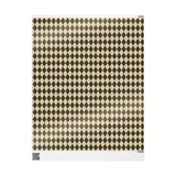 Brown Argyle Gift Wrapping Paper, Diamond Check Pattern Wrap Sheet in Glossy or Matte Finish