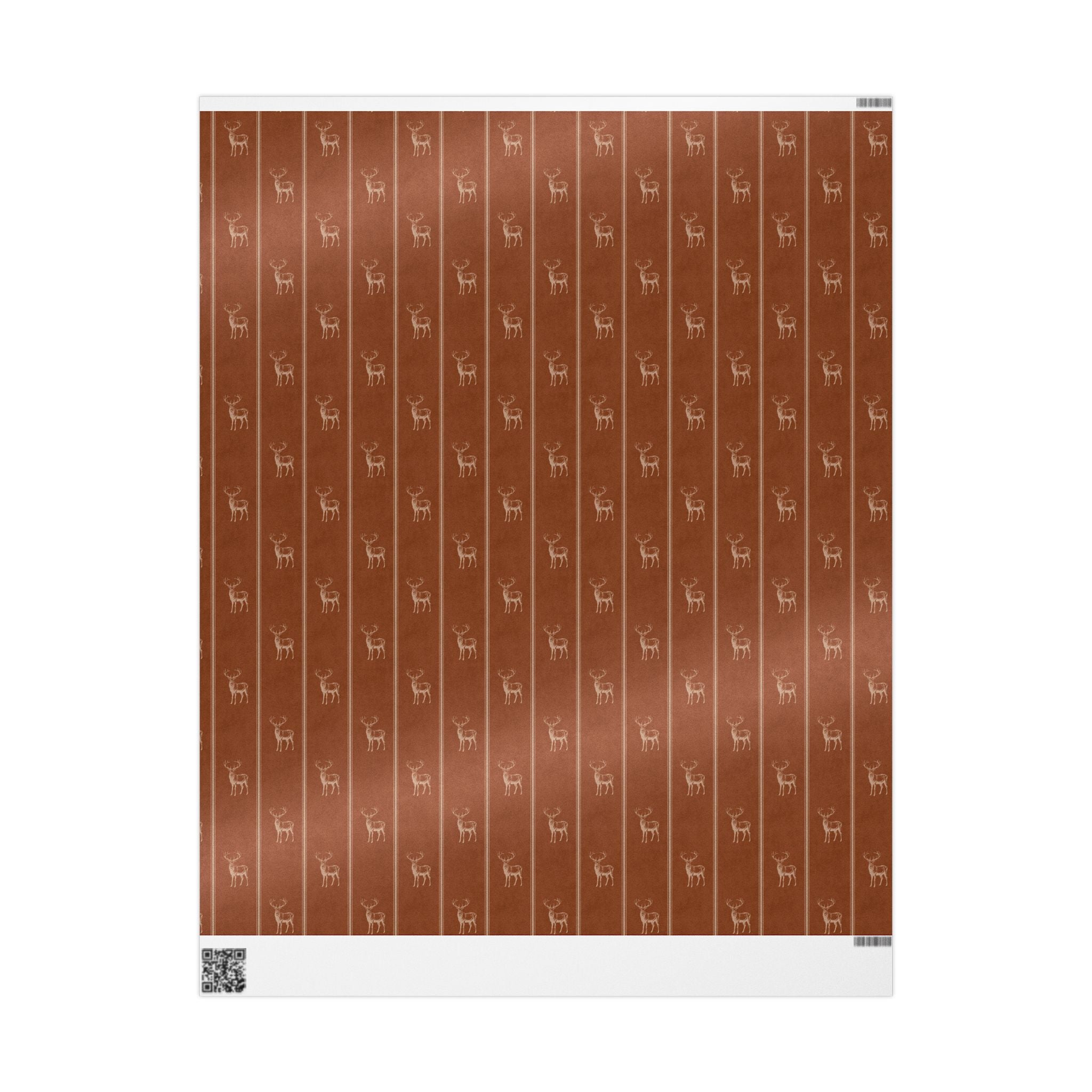 Rust Orange Vintage Deer Wrapping Paper, Gloss or Matte Finish Elegant Luxury Christmas Gift Wrap