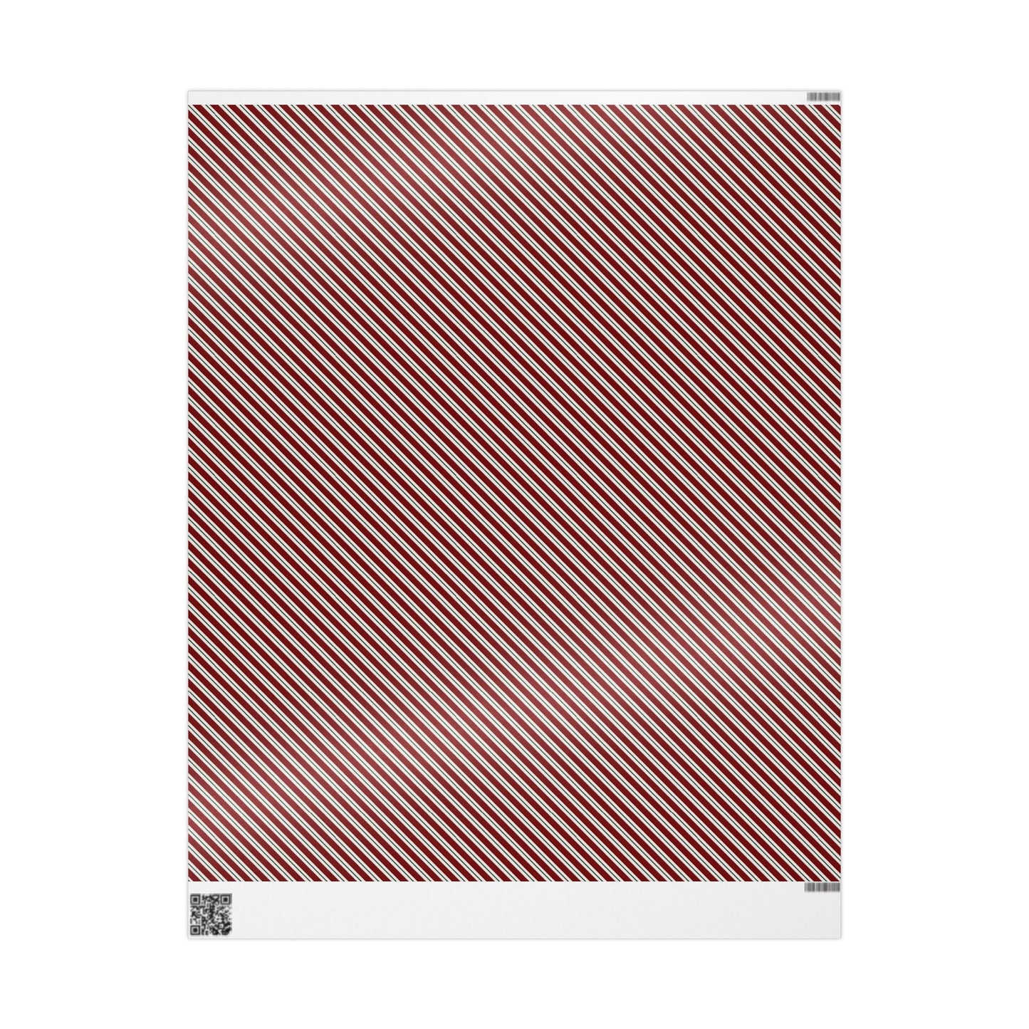 Red Candy Cane Stripe Wrapping Paper, Gloss or Matte Finish Elegant Luxury Christmas Gift Wrap