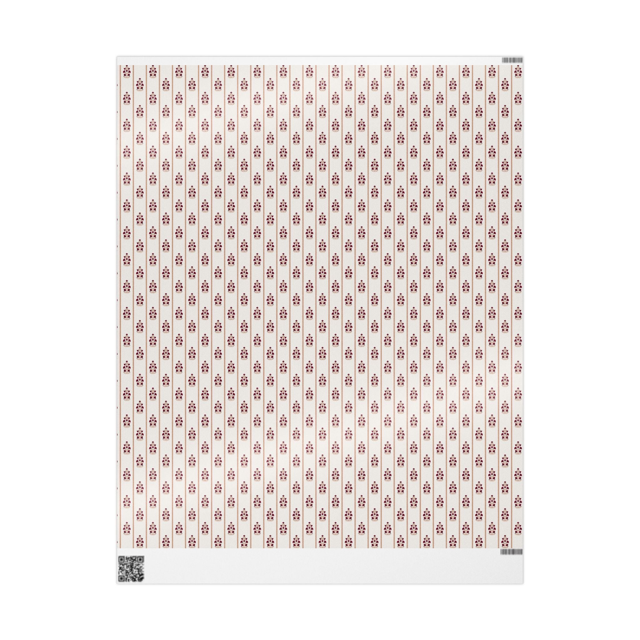 Vintage Burgundy Floral Wrapping Paper | Elegant Botanical Gift Wrap