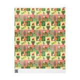 Vintage Christmas Patchwork Wrapping Paper | Retro Holiday Wrap