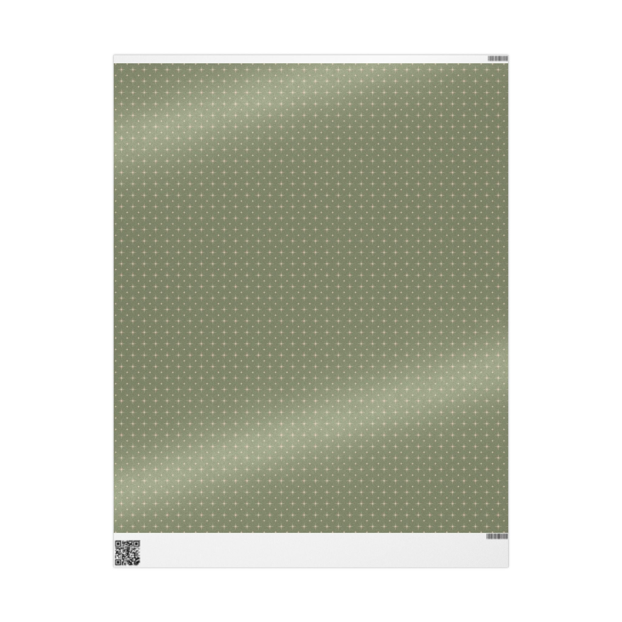 Sage Green Star Wrapping Paper, Gloss or Matte Finish Elegant Luxury Christmas Gift Wrap