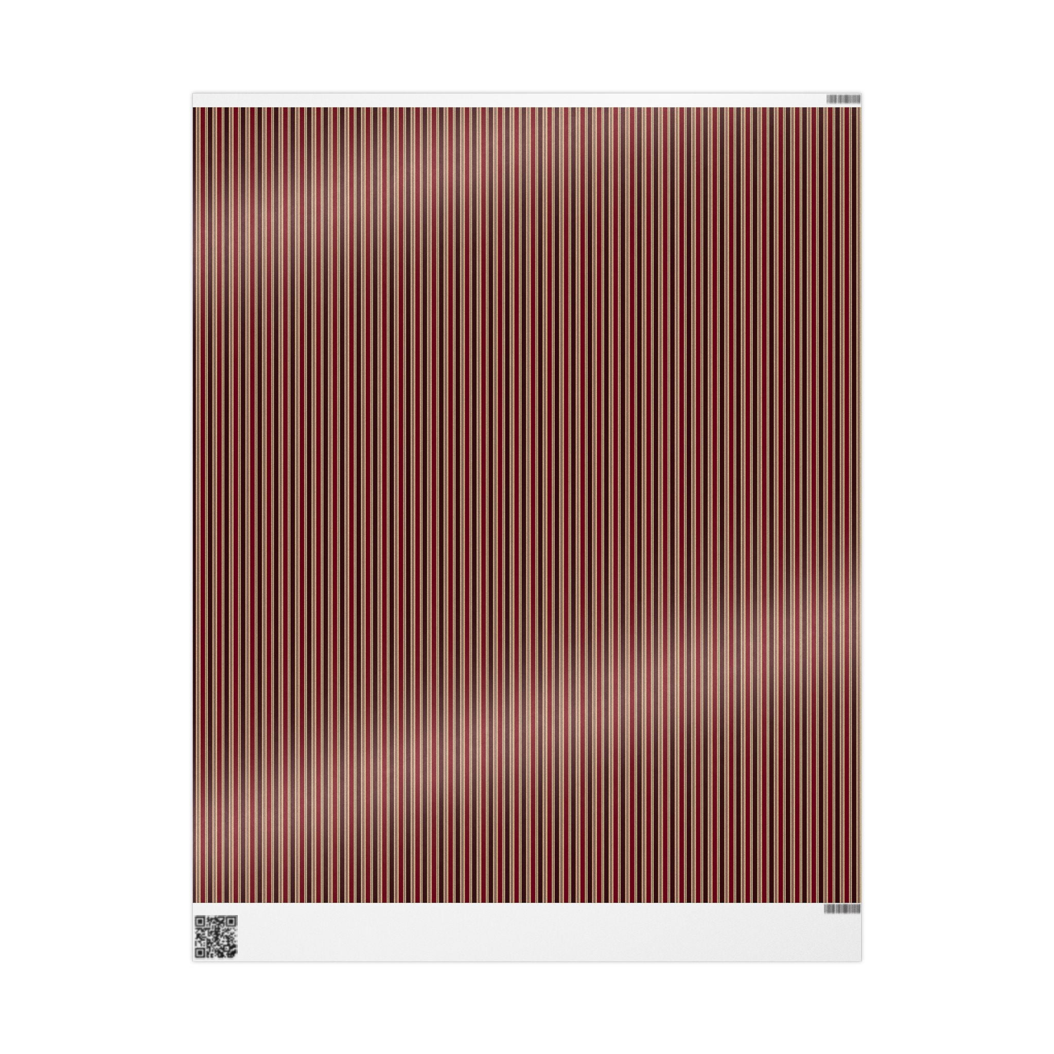 Burgundy and Gold Striped Wrapping Paper, Elegant Luxury Gift Wrap for Christmas, Holidays, Birthdays and Special Occasions
