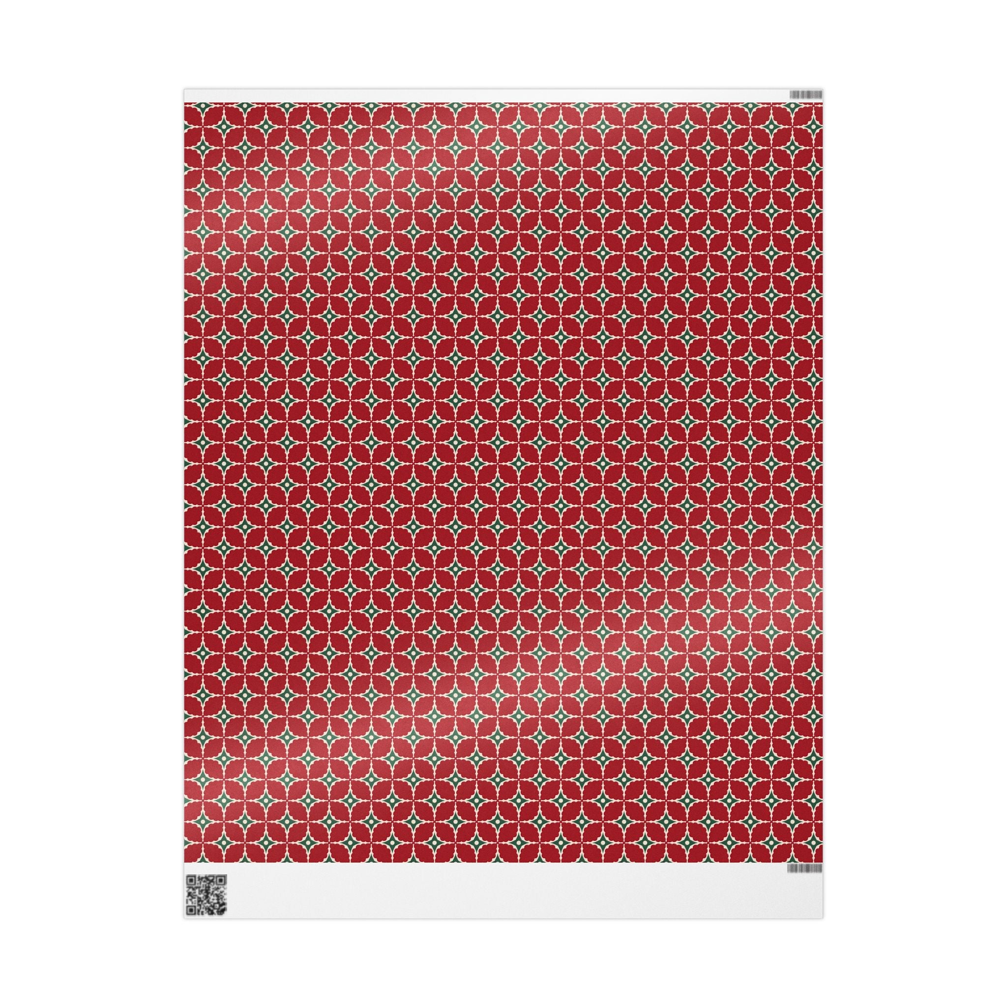 Festive Christmas Icon Wrapping Paper | Green Holiday Gift Wrap