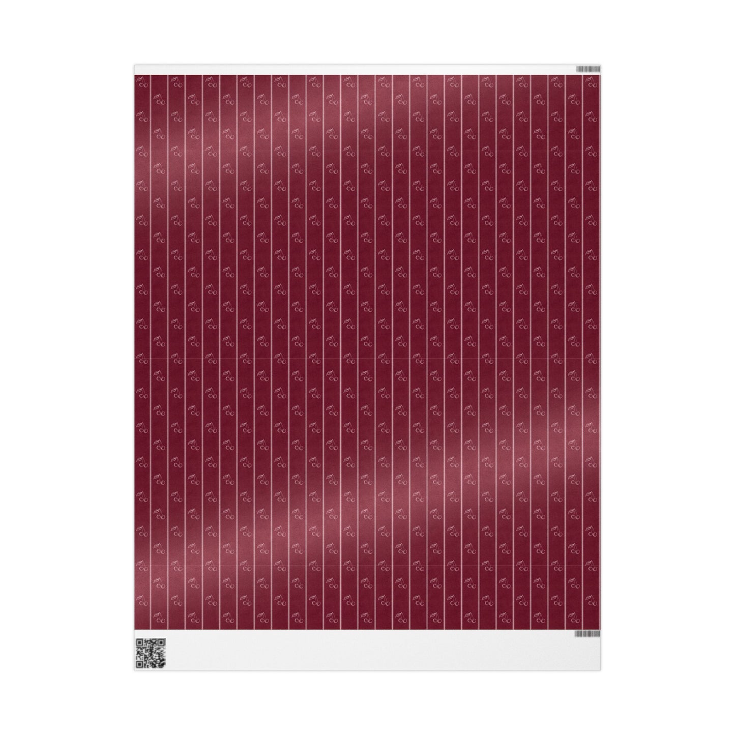 Cherry Gift Wrapping Paper | Burgundy Elegant Gift Wrap with Minimalist Cherry Stripe Pattern | Luxury Holiday & Birthday Wrap