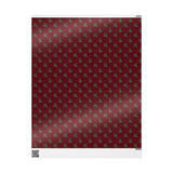 Luxury Holly Wrapping Paper | Elegant Burgundy Christmas Gift Wrap Sheets with Green Leaves & Red Berries