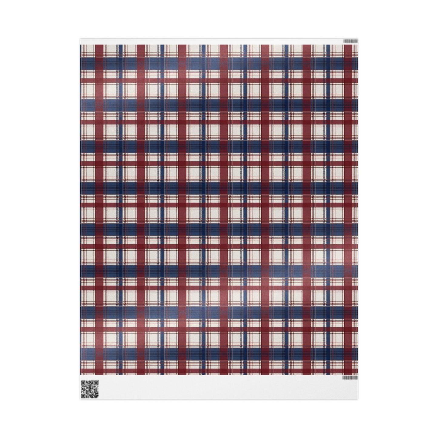 Red & Navy Tartan Plaid Wrapping Paper | Classic Christmas Wrap