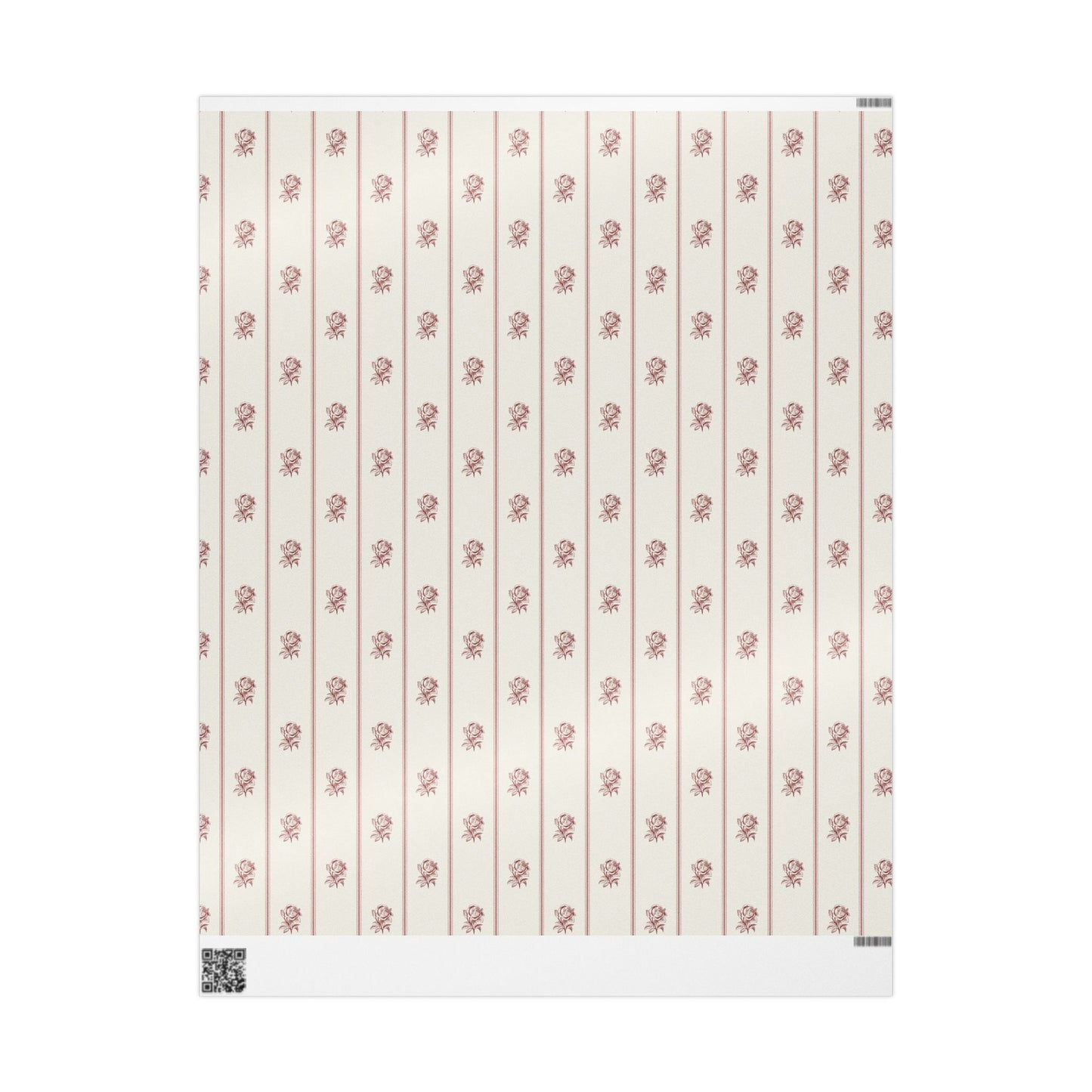 Vintage Rose Stripe Wrapping Paper | Romantic Floral Gift Wrap