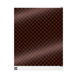 Brown Checkerboard Gift Wrapping Paper, Retro Chessboard Pattern Wrap Sheet for Birthdays, Holidays, and Special Occasions