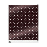 Brown Polka Dot Gift Wrapping Paper, Classic Dot Pattern Wrap Sheet in Glossy or Matte Finish, Great for Fall Gifting and Year-Round Use