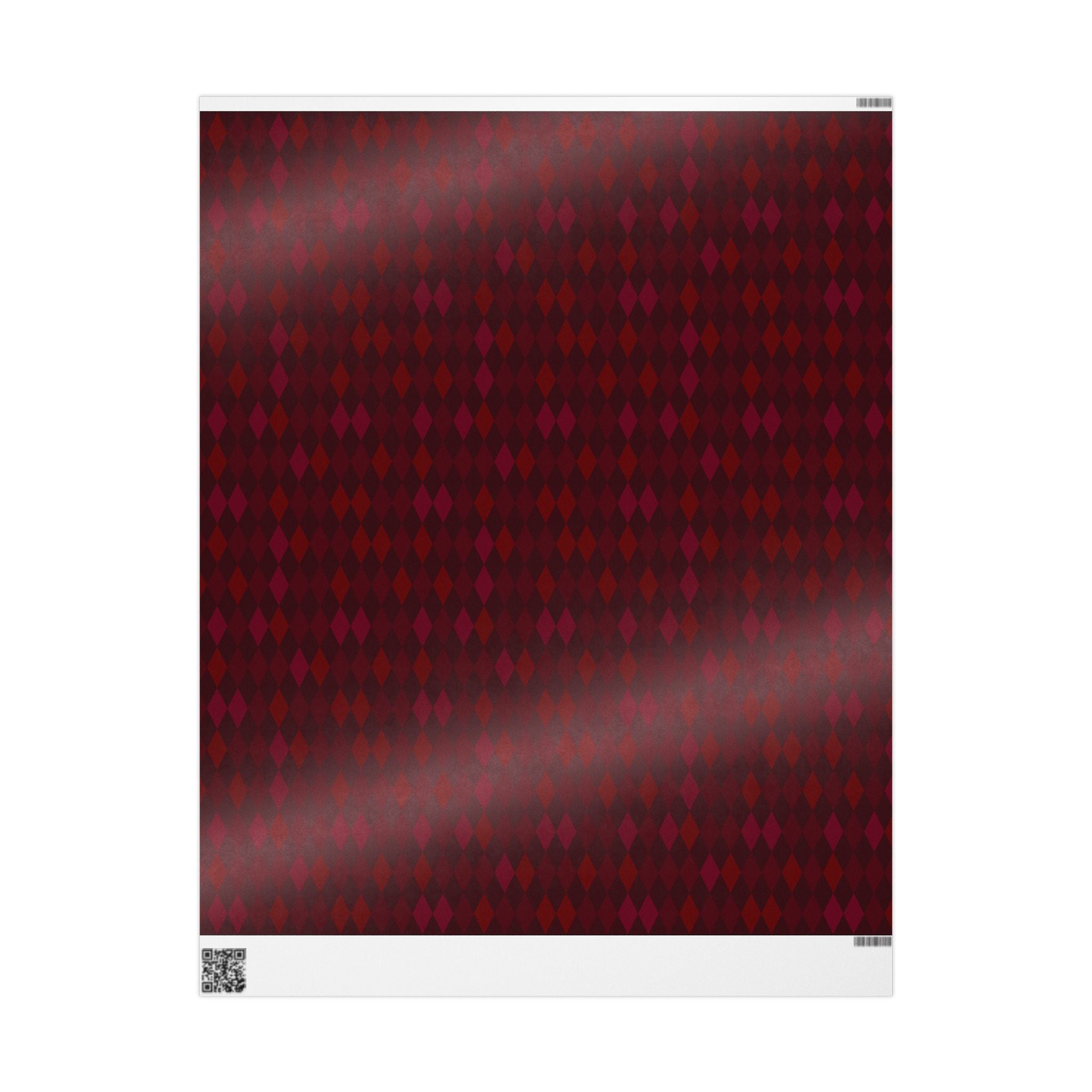 Luxury Argyle holiday wrap Wrapping Paper, Elegant Burgundy & Red Diamond Gift Wrap, Holiday, Wedding and Year-Round Packaging