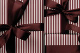 Classic red stripe wrapping paper roll — Evara Creative Studio