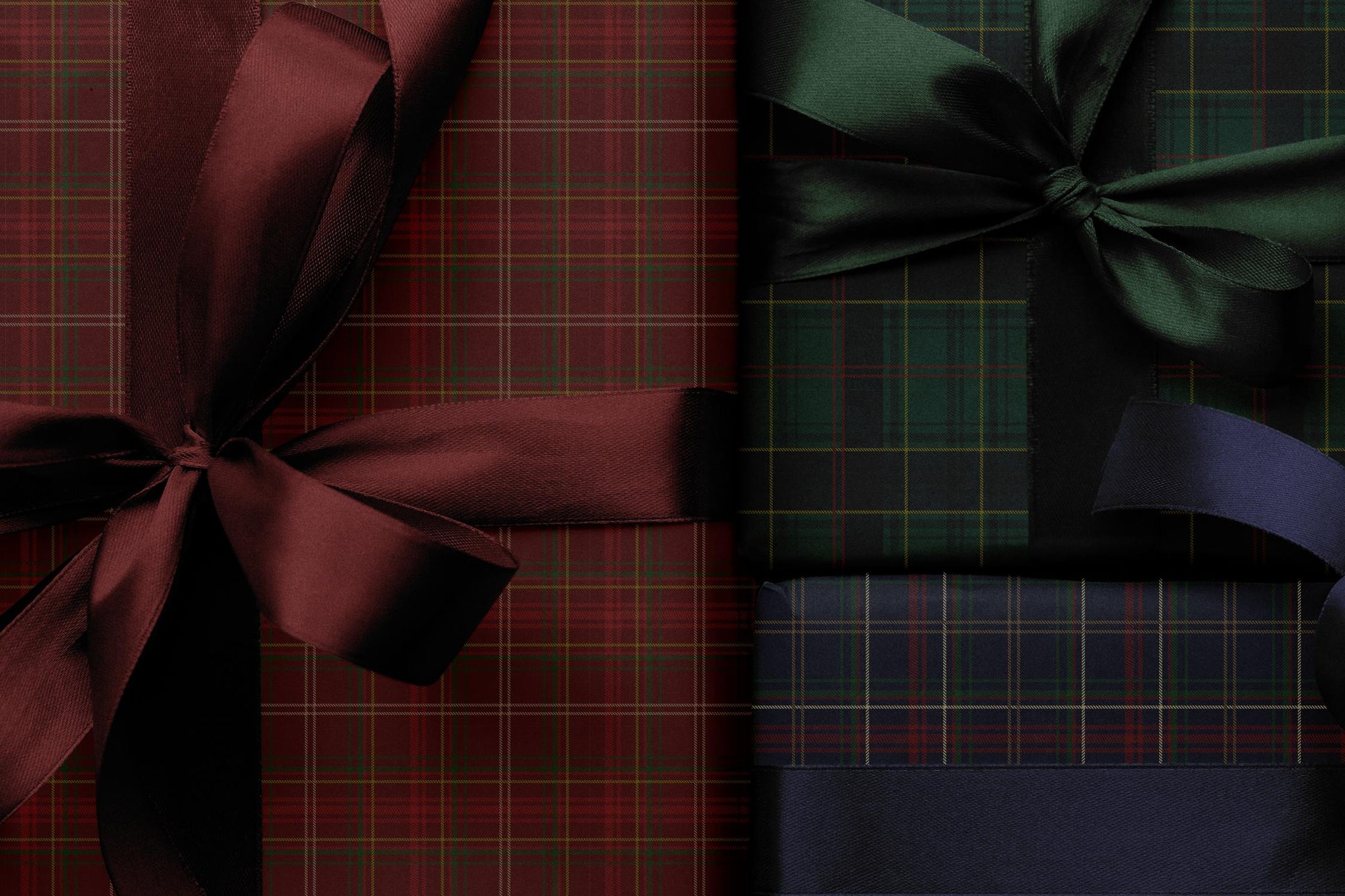 Classic Christmas Red Plaid Holiday Gift Wrap Tartan Red Traditional Plaid, Festive Gift Wrap Roll, Christmas Wrapping Paper