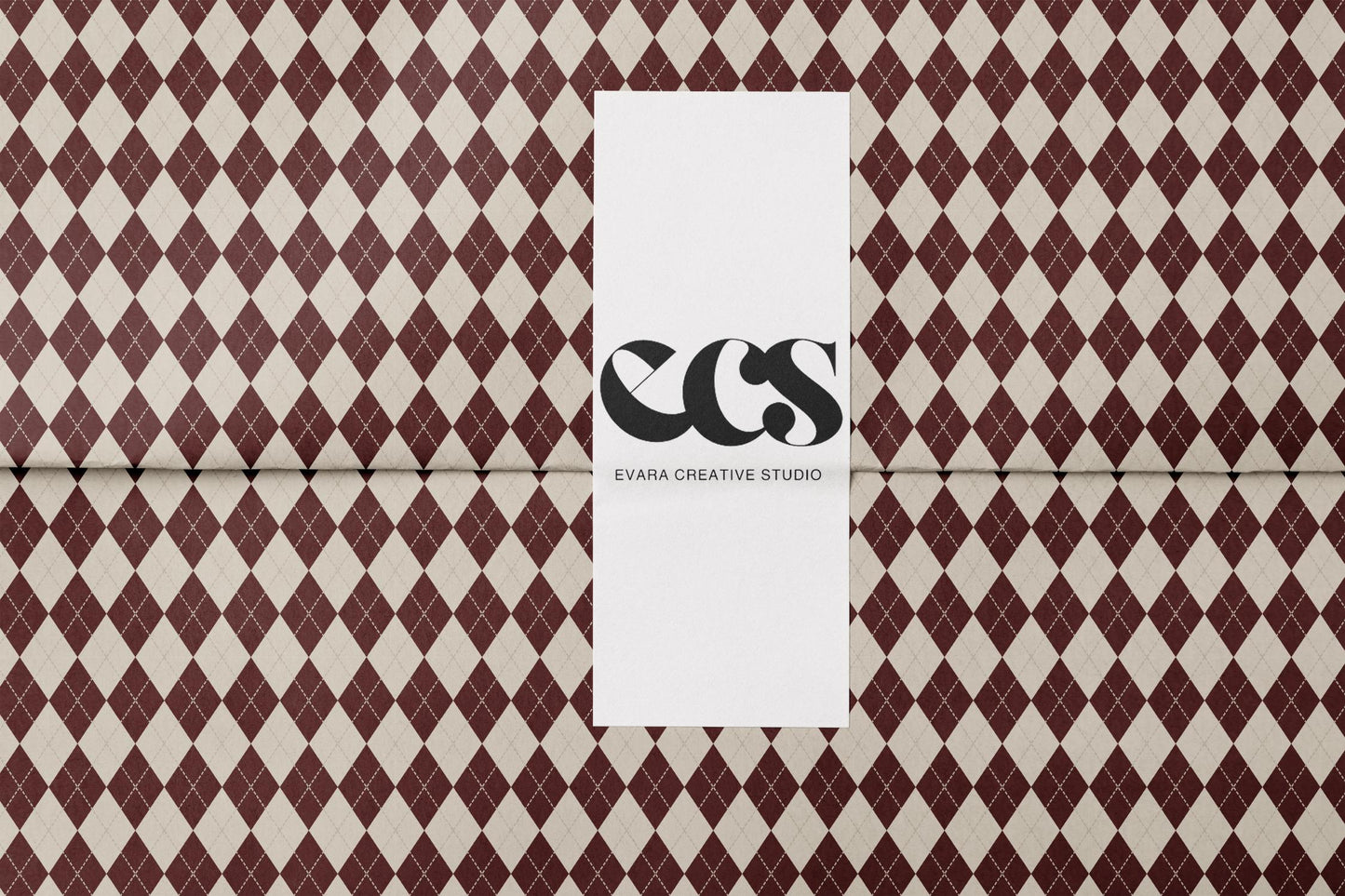 Maroon & Ivory Checkered Wrapping Paper | Vintage Elegant Gift Wrap