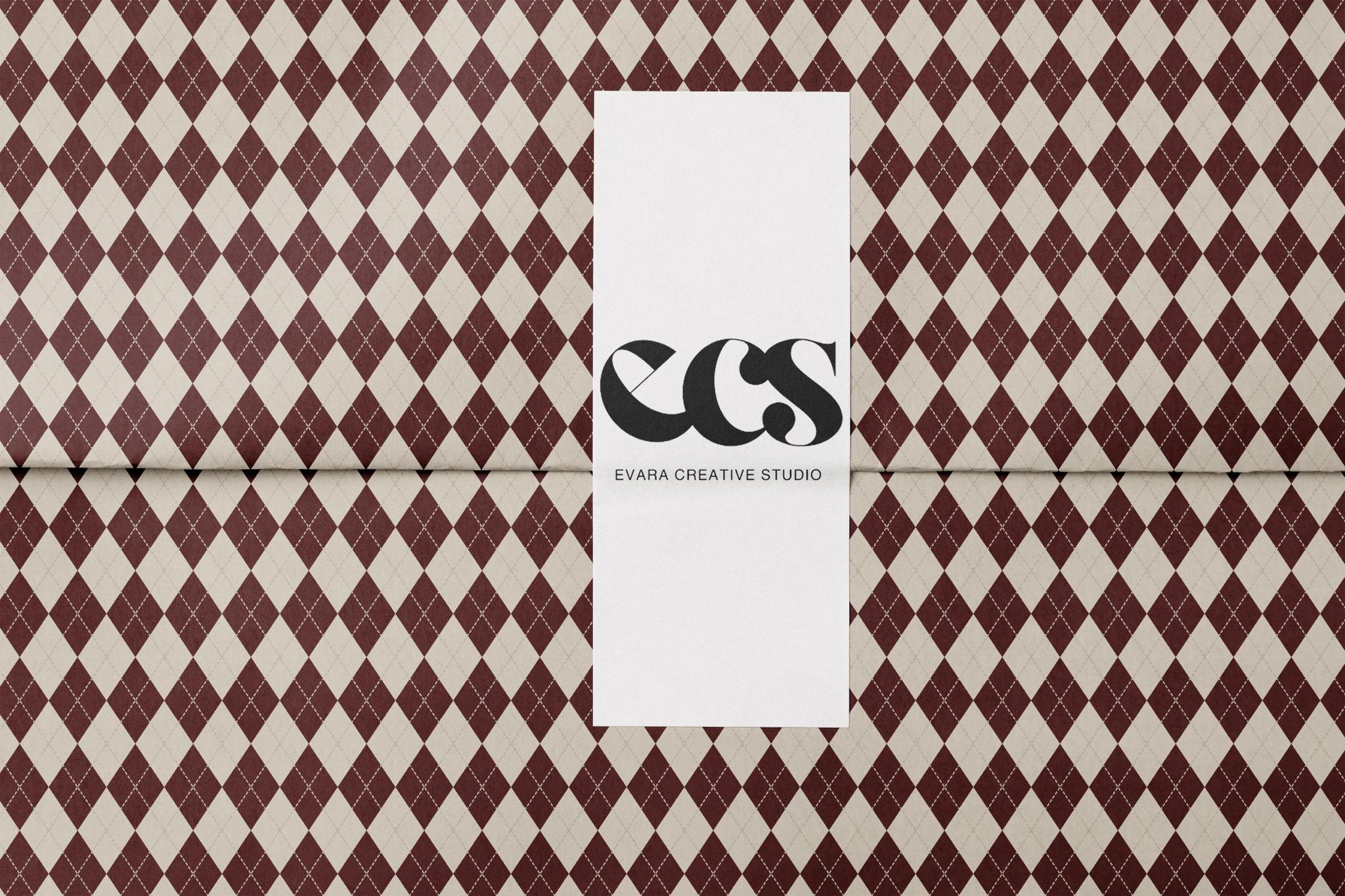 Maroon & Ivory Checkered Wrapping Paper | Vintage Elegant Gift Wrap