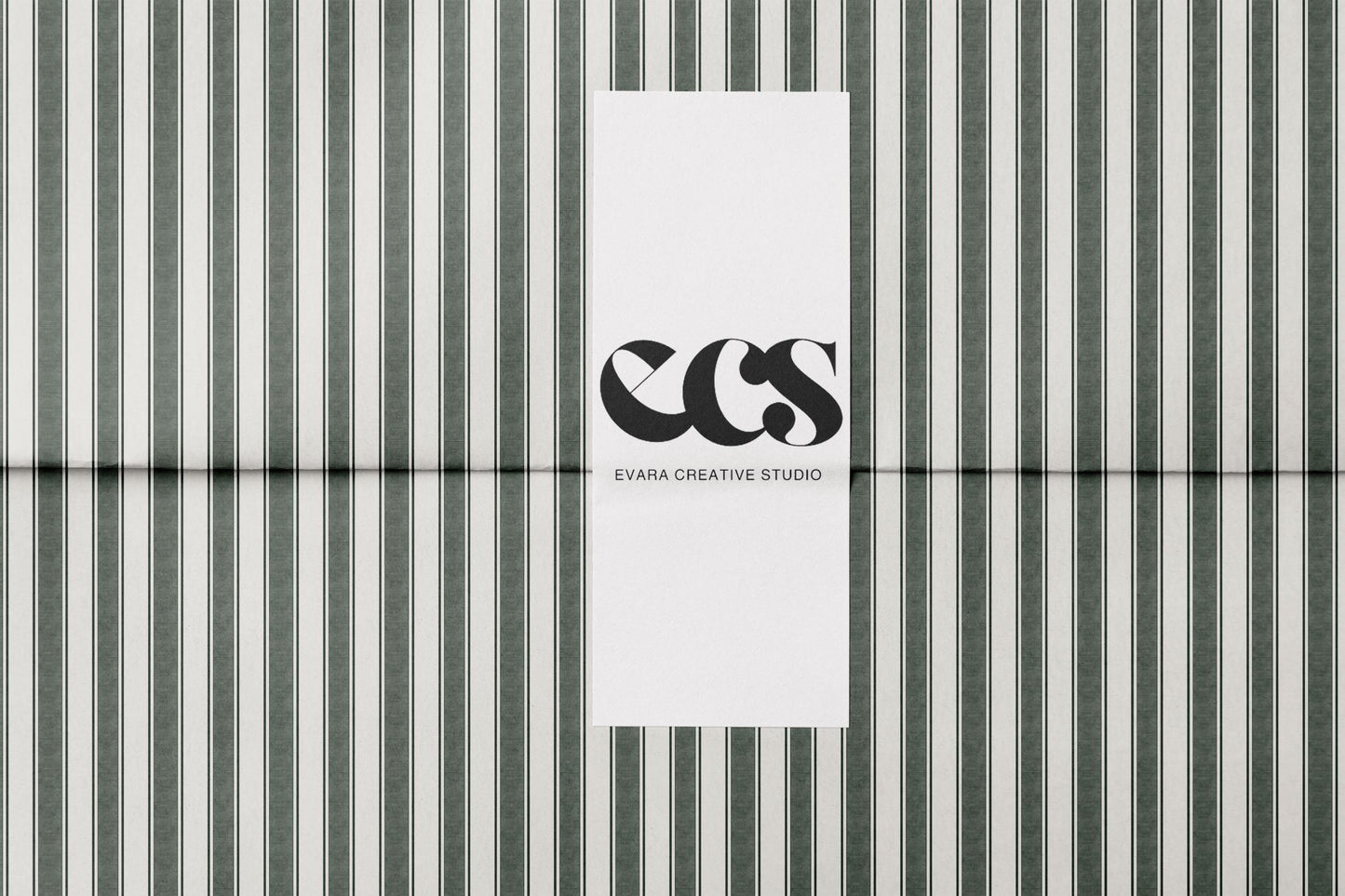 Deep Green Stripe Wrapping Paper | Minimalist Christmas Gift Wrap