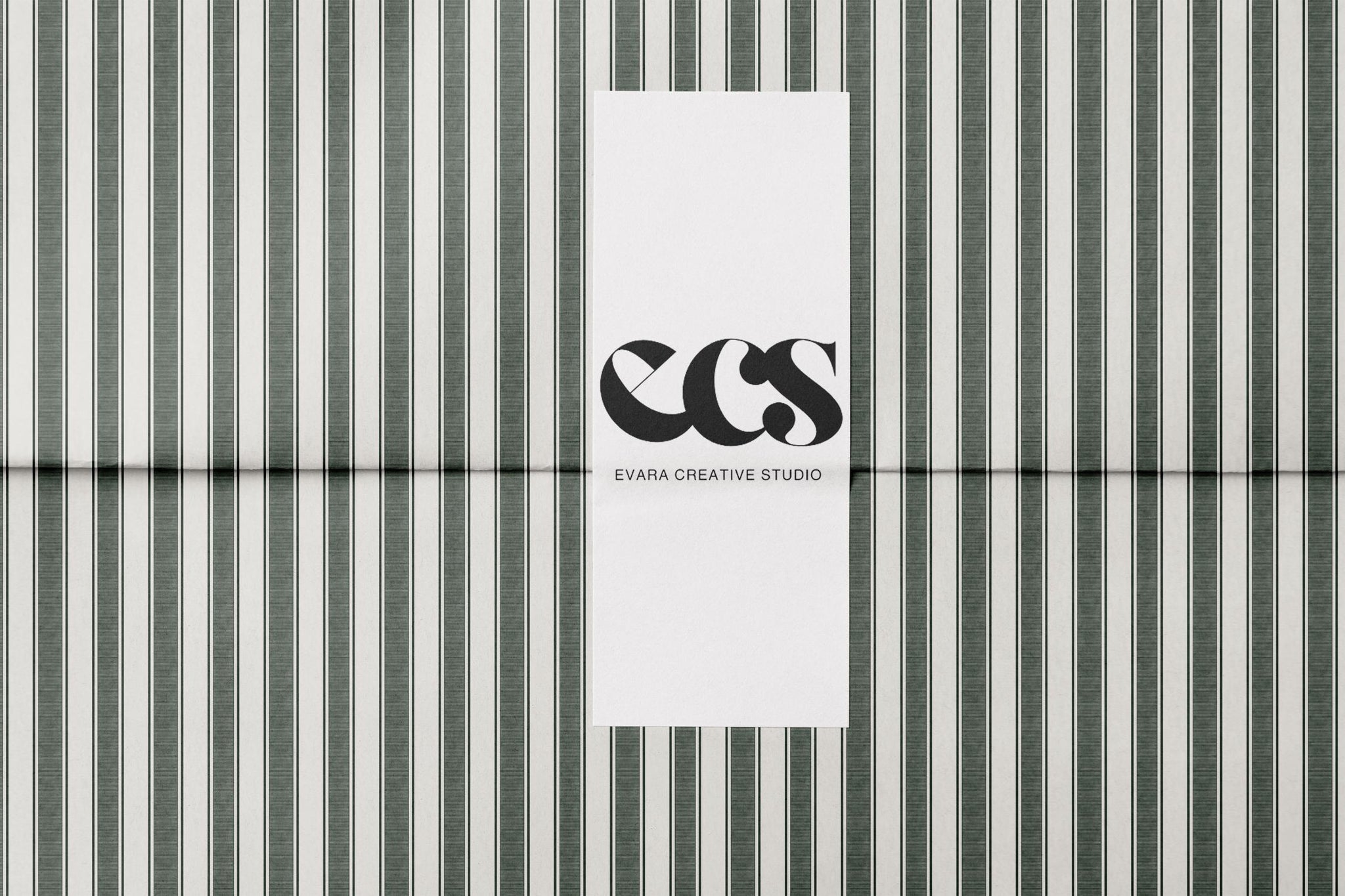 Deep Green Stripe Wrapping Paper | Minimalist Christmas Gift Wrap