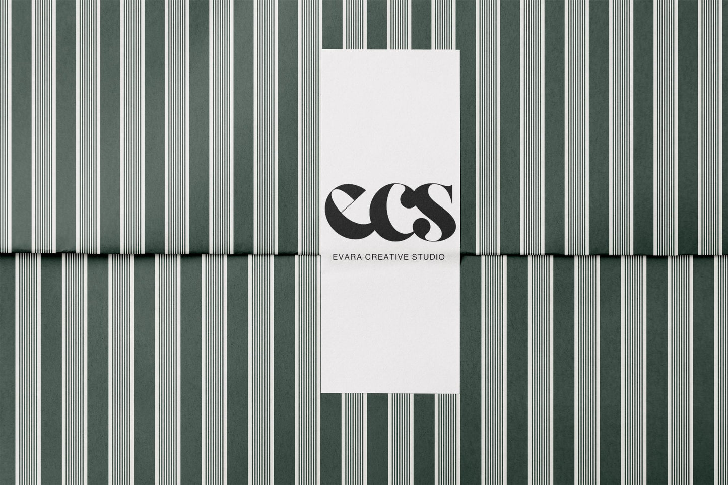 Green and Ivory Stripe Wrapping Paper, Classic & Refined Design for Christmas, Birthdays, Weddings - Traditional Style with a Modern Twist,