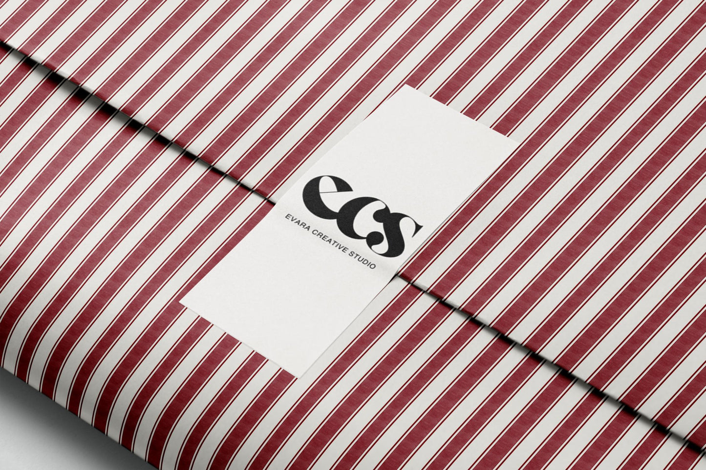 Classic red stripe gift wrap — Evara Creative Studio