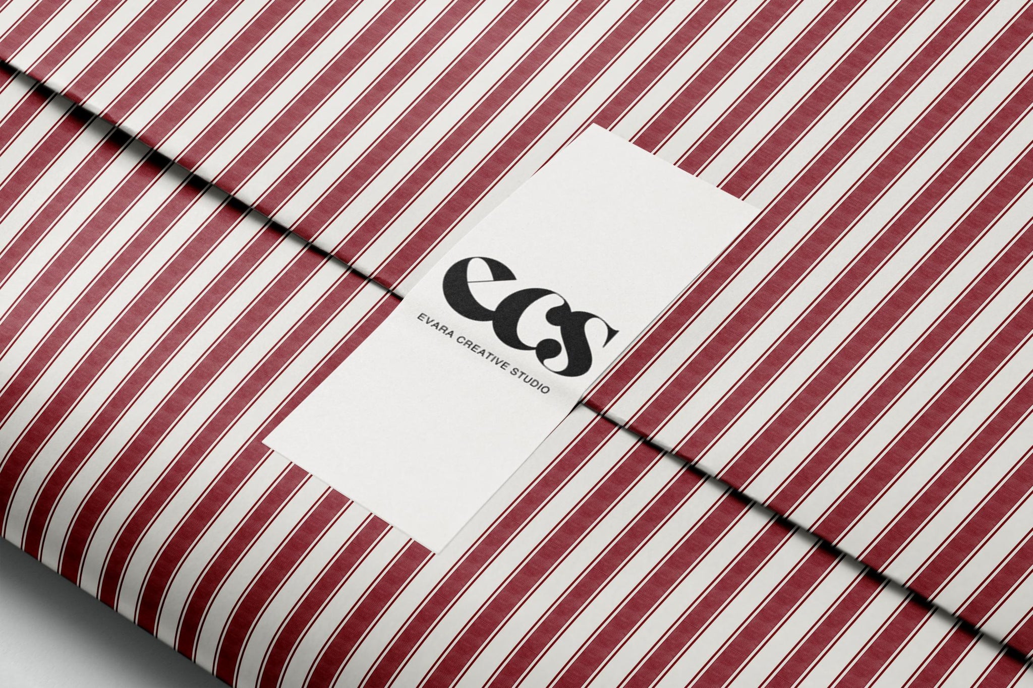 Classic red stripe gift wrap — Evara Creative Studio