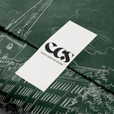 Deep Green Cityscape Wrapping Paper, Gloss or Matte Finish Elegant Luxury Christmas Gift Wrap