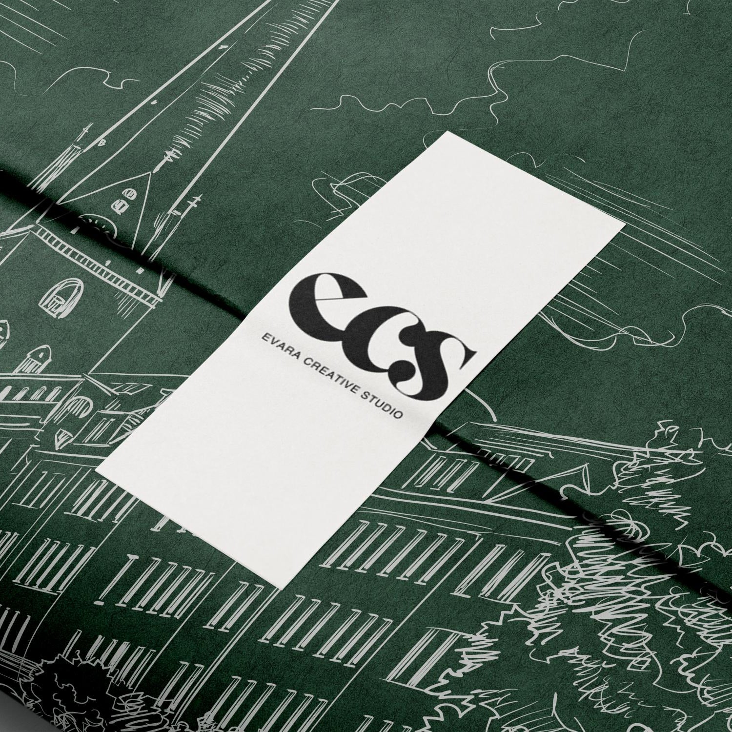 Deep Green Cityscape Wrapping Paper, Gloss or Matte Finish Elegant Luxury Christmas Gift Wrap