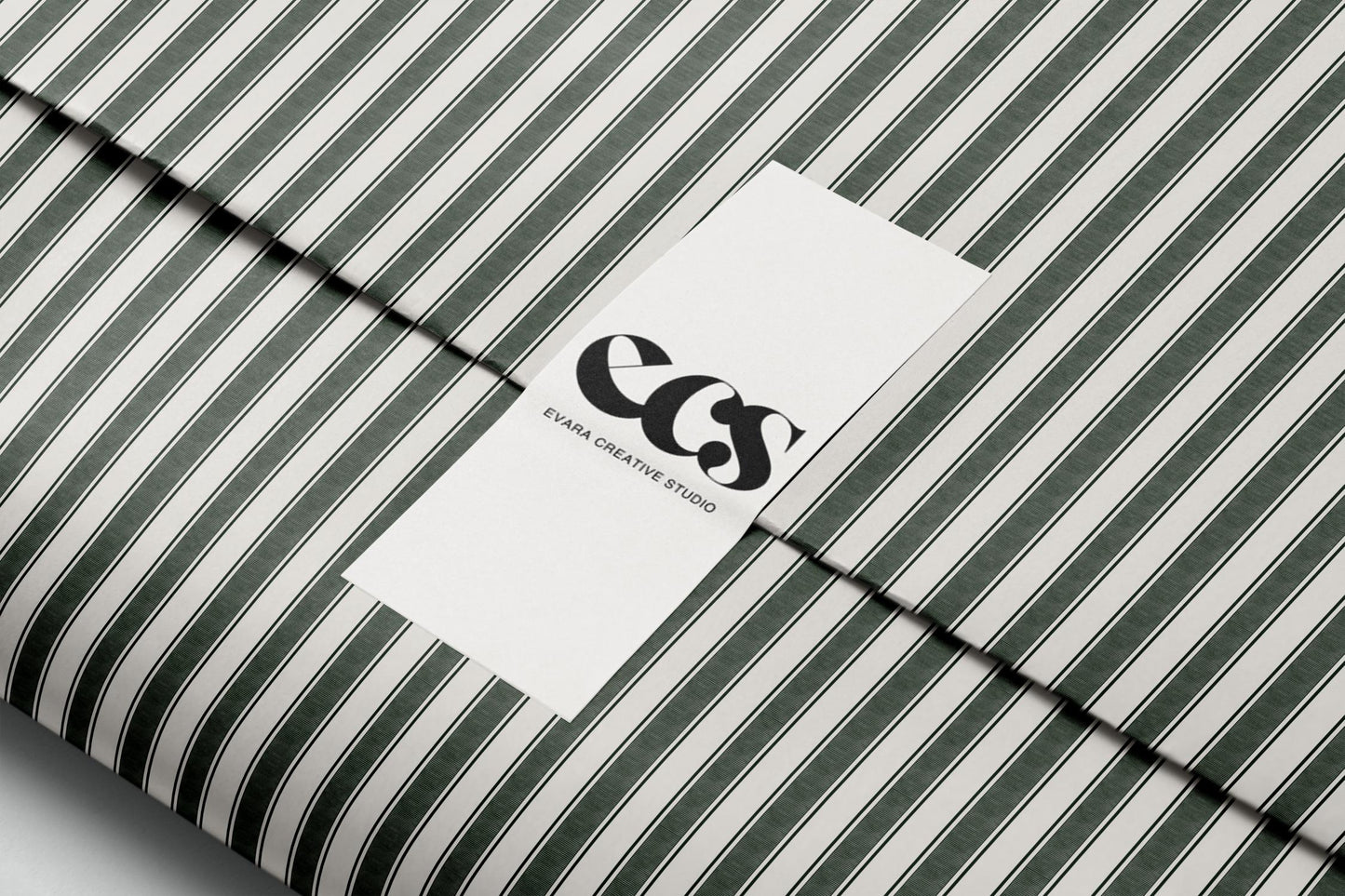 Deep green stripe gift wrap — Evara Creative Studio