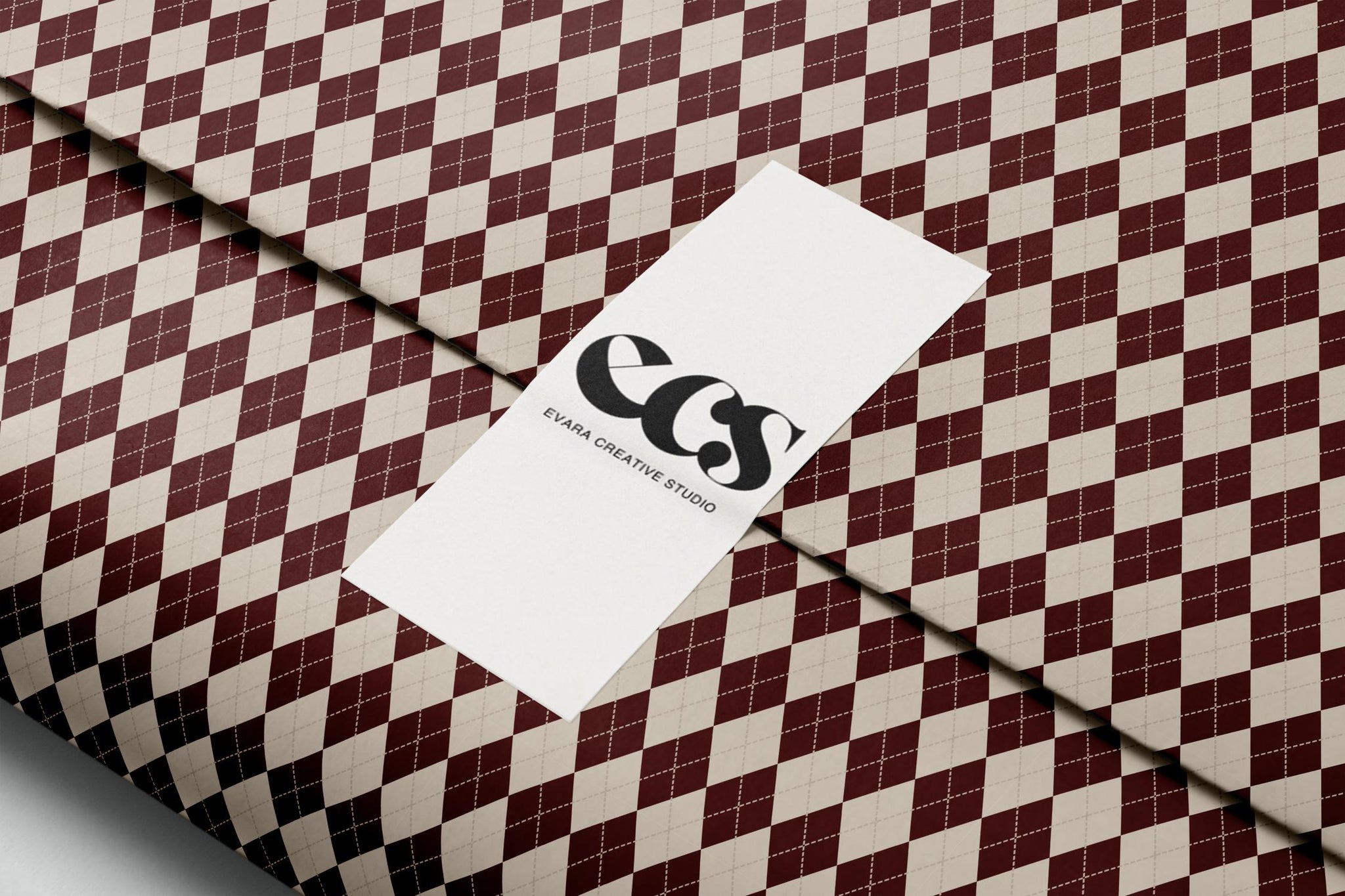 Maroon & Ivory Checkered Wrapping Paper | Vintage Elegant Gift Wrap