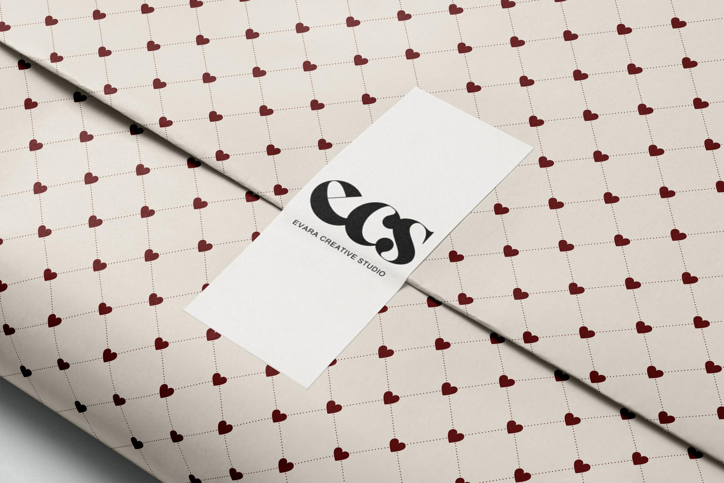Red heart gift wrap — Evara Creative Studio