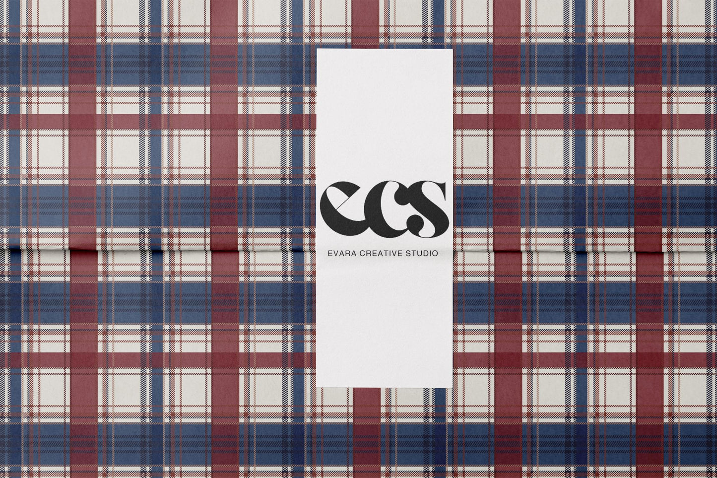 Red & Navy Tartan Plaid Wrapping Paper | Classic Christmas Wrap