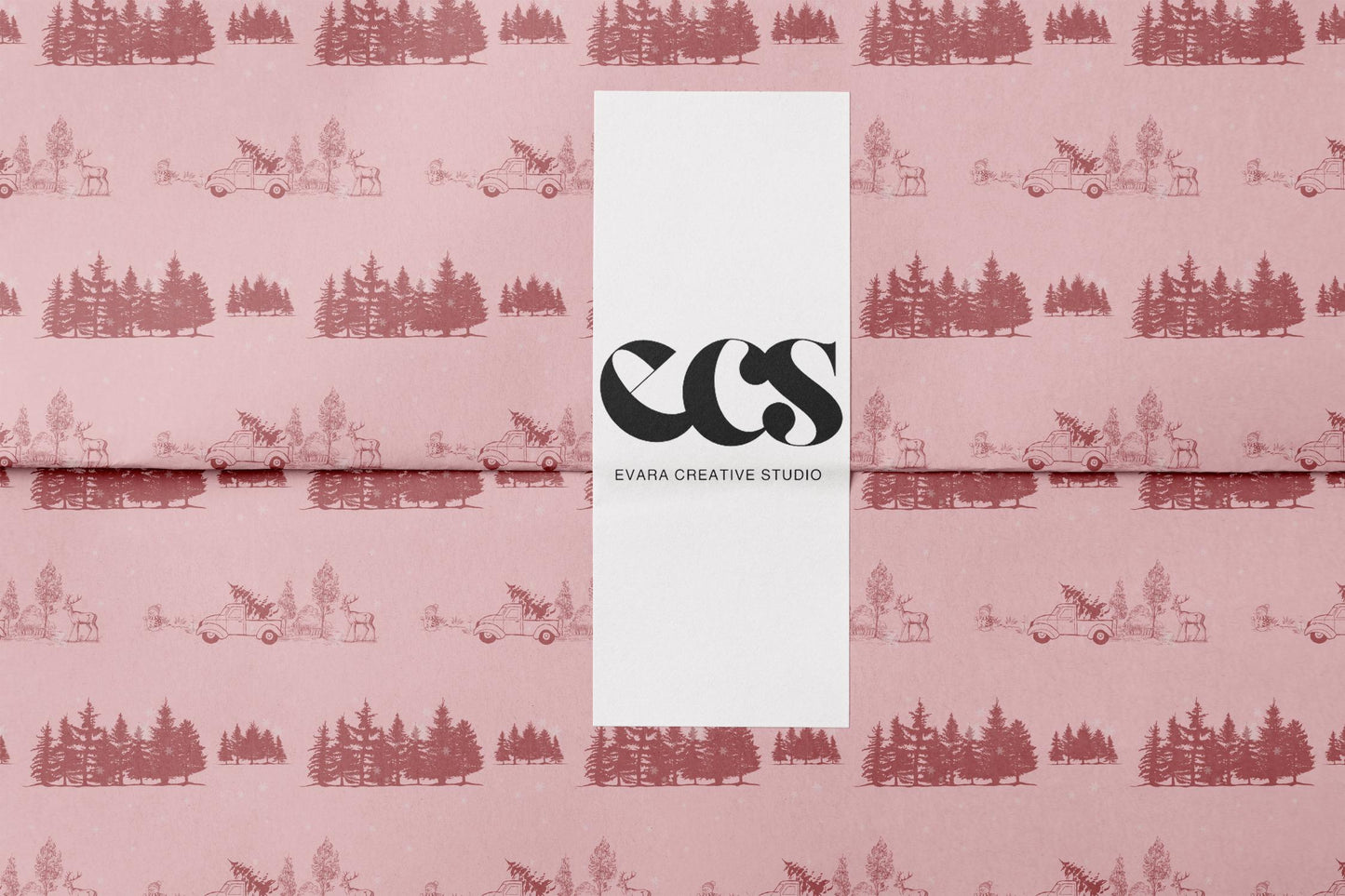 Pink Whimsical Christmas Wrapping Paper | Playful Holiday Wrap