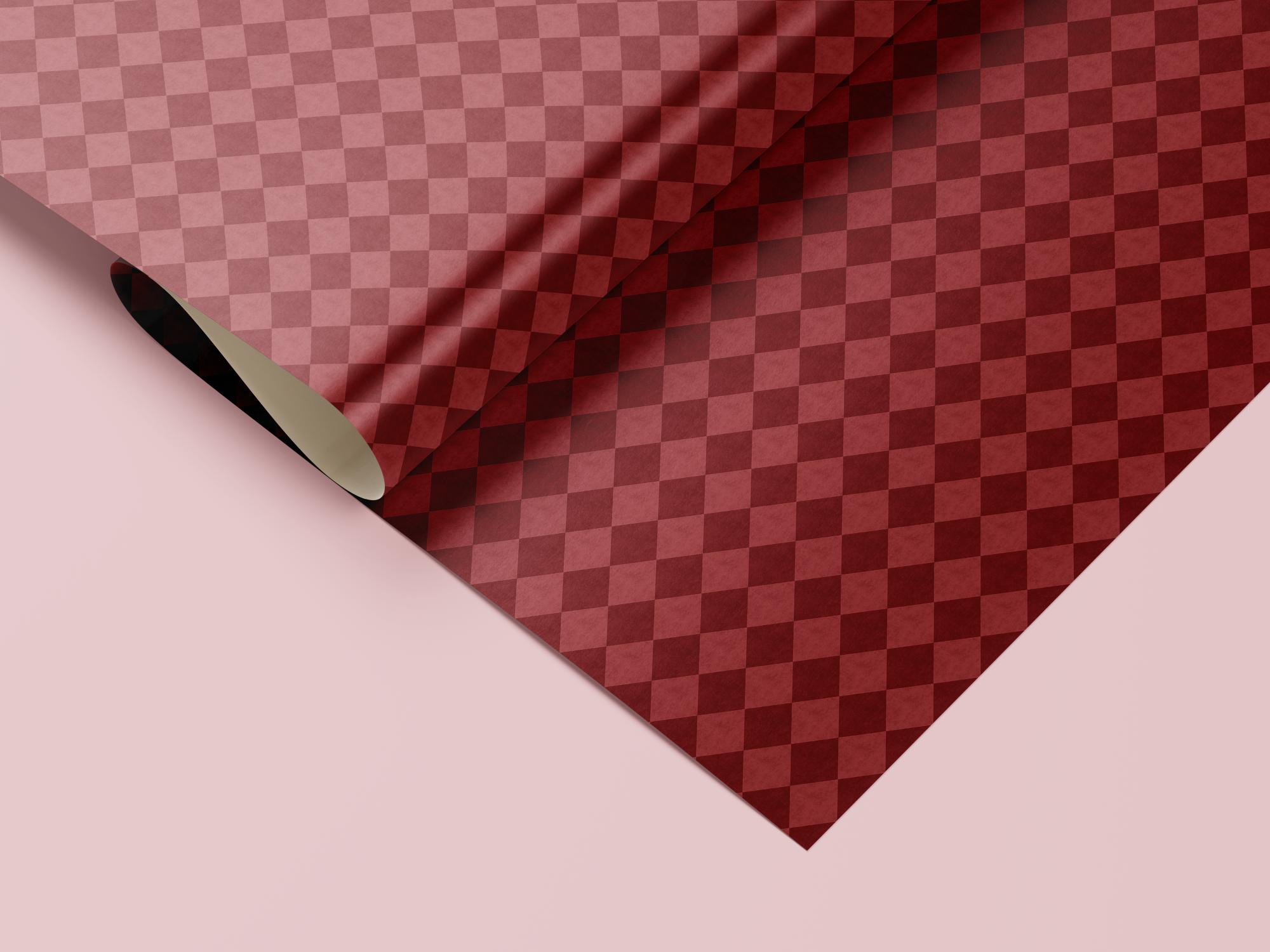 Red checkerboard gift wrap — Evara Creative Studio