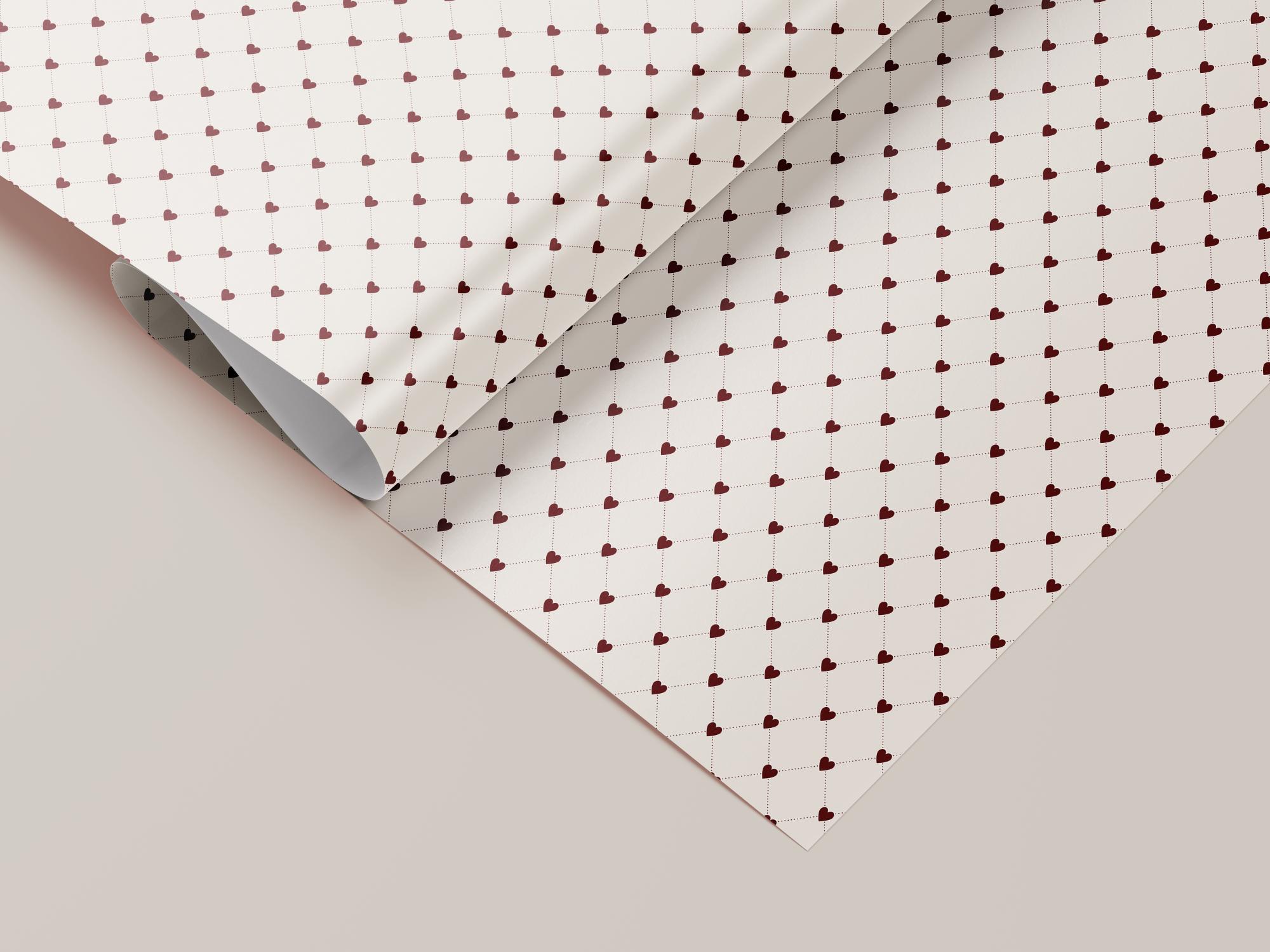 Red heart wrapping paper roll — Evara Creative Studio