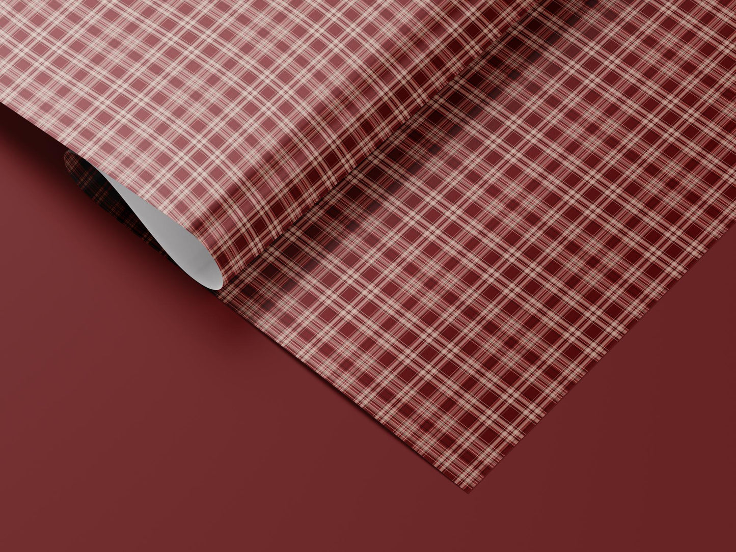Red Tartan Plaid Wrapping Paper | Traditional Christmas Gift Wrap