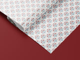 Vintage red and blue floral wrapping paper roll — Evara Creative Studio