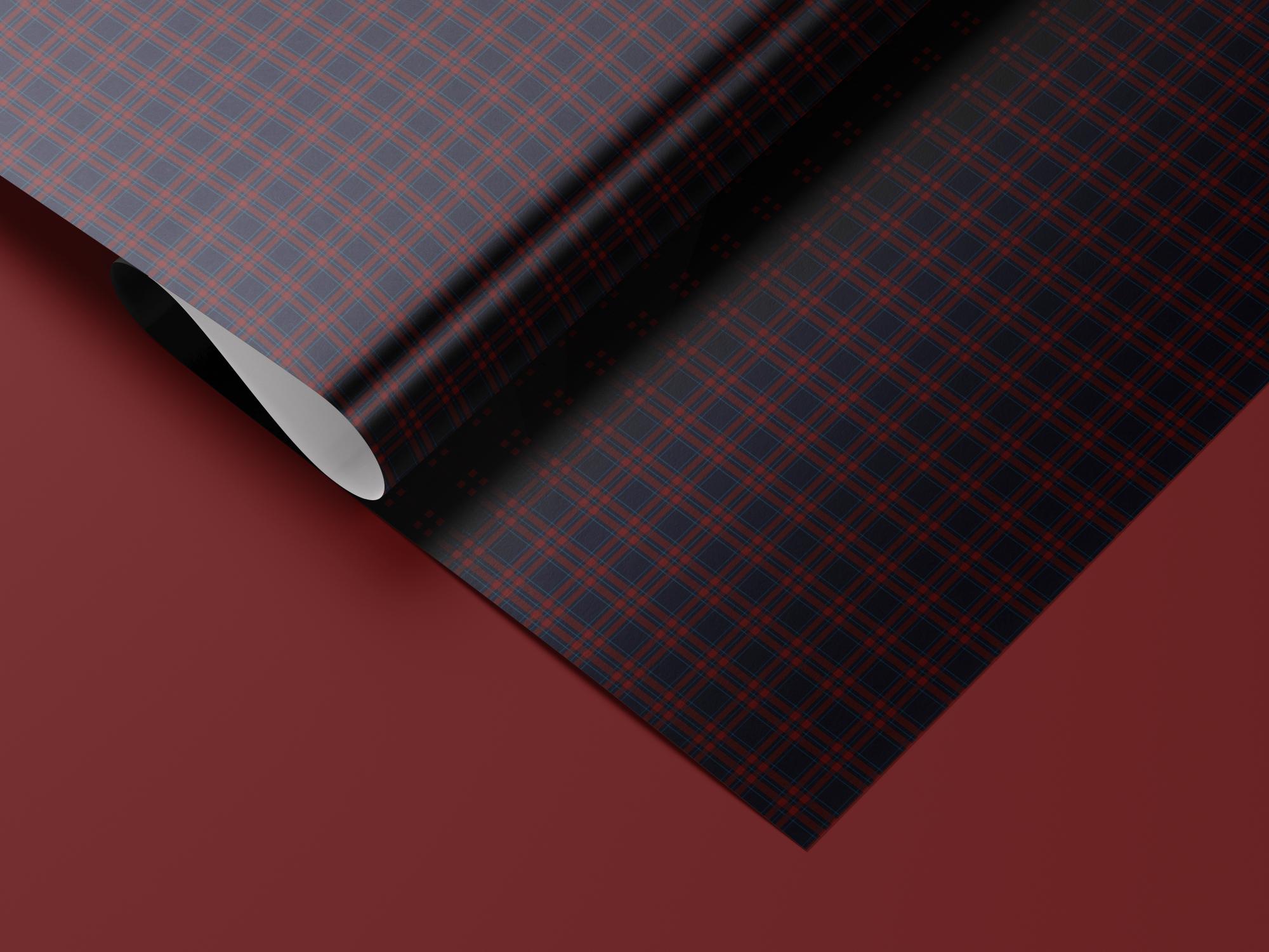 Navy & Red Tartan Plaid Wrapping Paper | Heritage Christmas Wrap