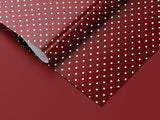 Red Polka Dot Wrapping Paper, Gloss or Matte Finish Bright Cute Birthday Gift Wrap