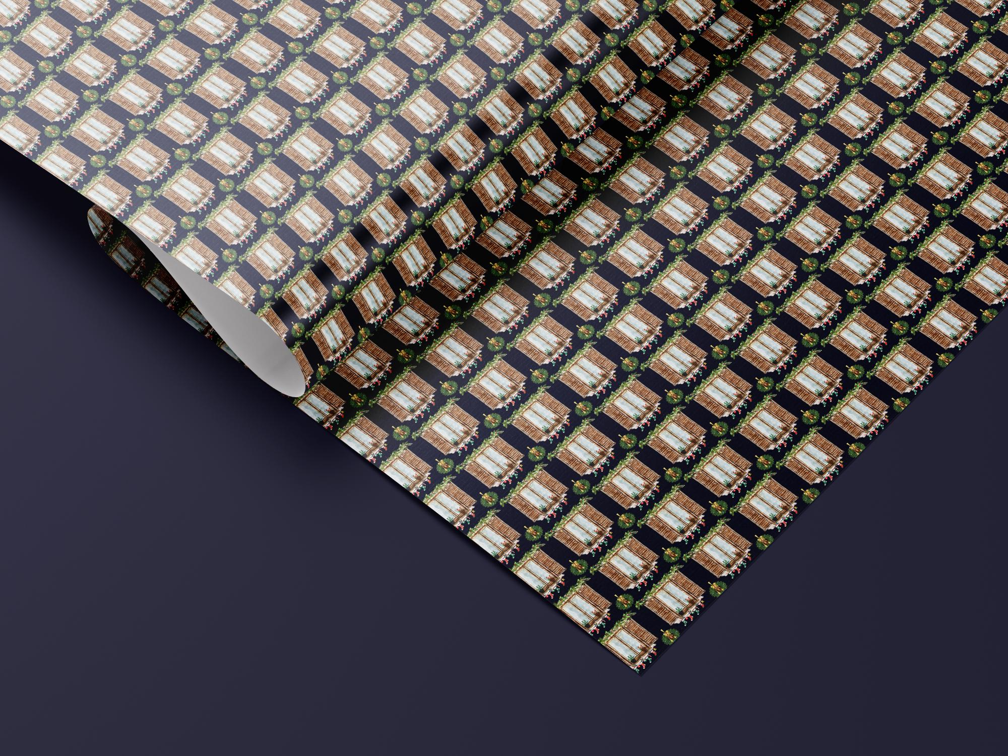 Christmas Window Wrapping Paper | Cozy Holiday Gift Wrap