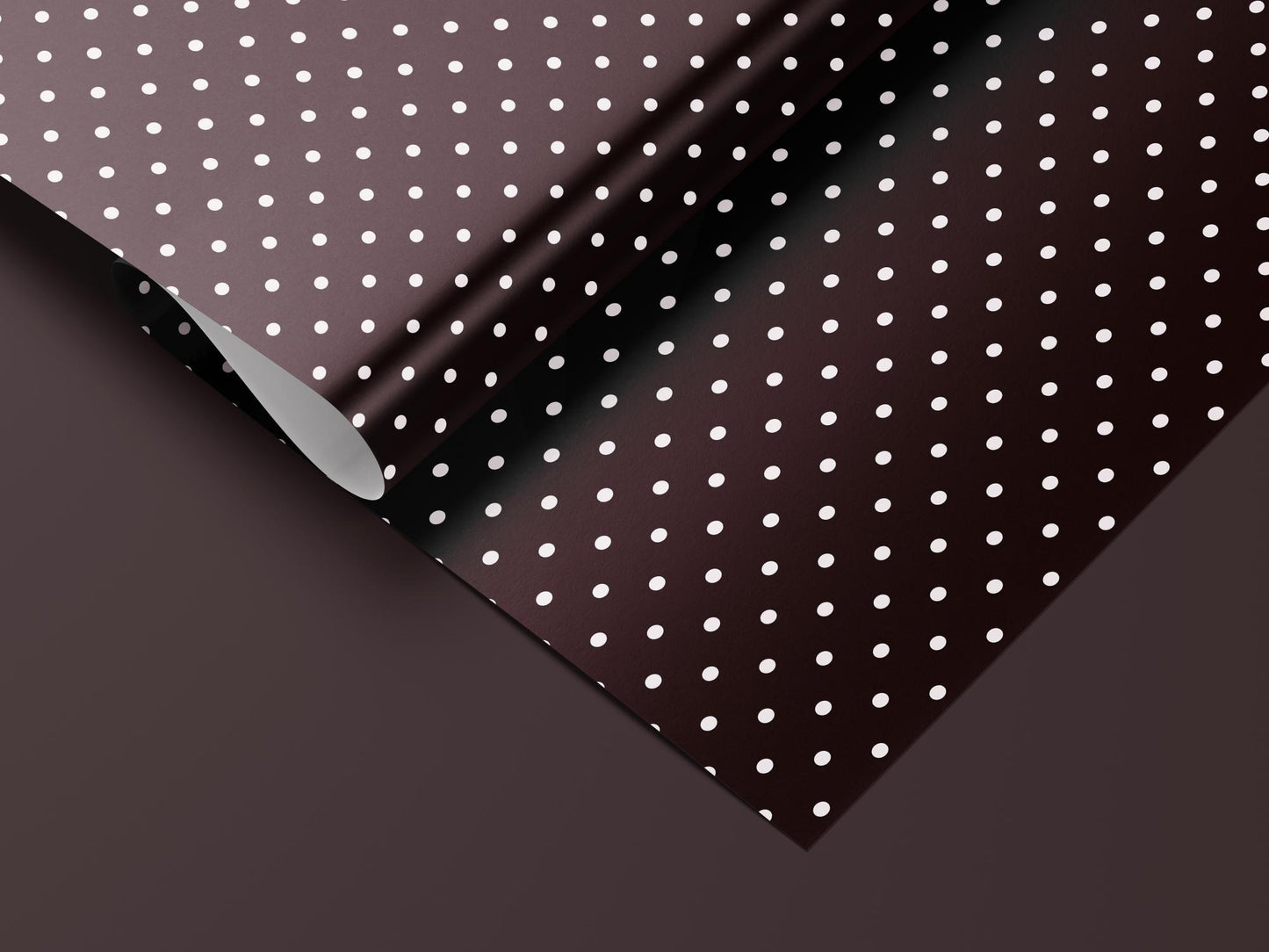 Brown Polka Dot Gift Wrapping Paper, Classic Dot Pattern Wrap Sheet in Glossy or Matte Finish, Great for Fall Gifting and Year-Round Use