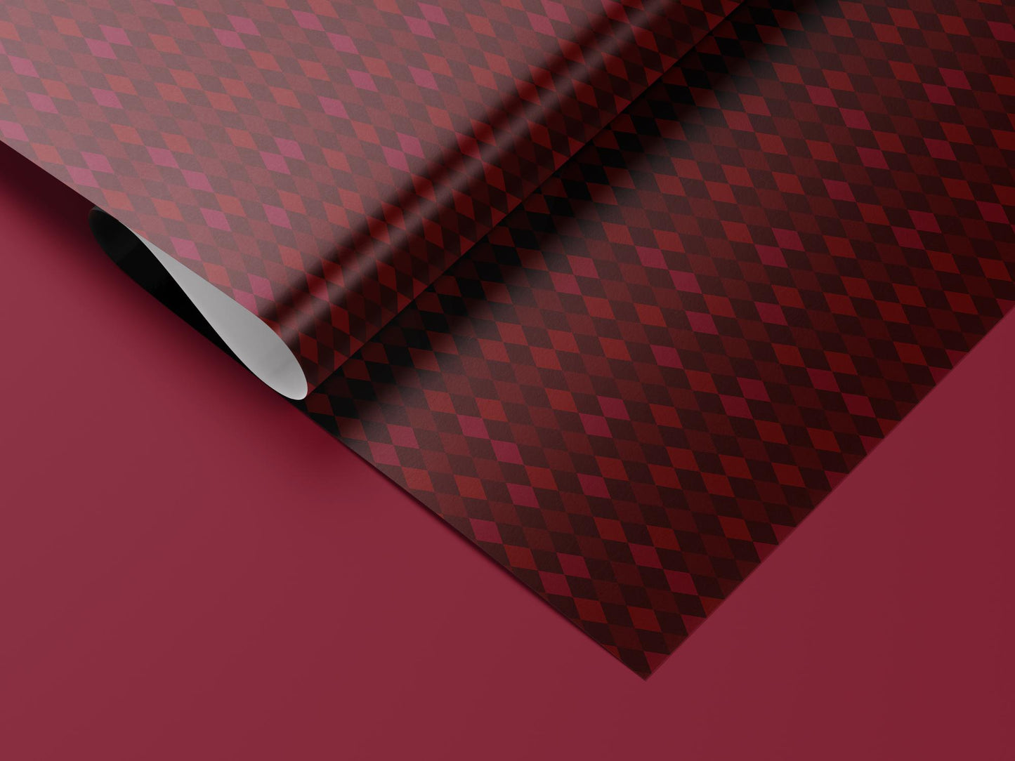 Luxury Argyle holiday wrap Wrapping Paper, Elegant Burgundy & Red Diamond Gift Wrap, Holiday, Wedding and Year-Round Packaging