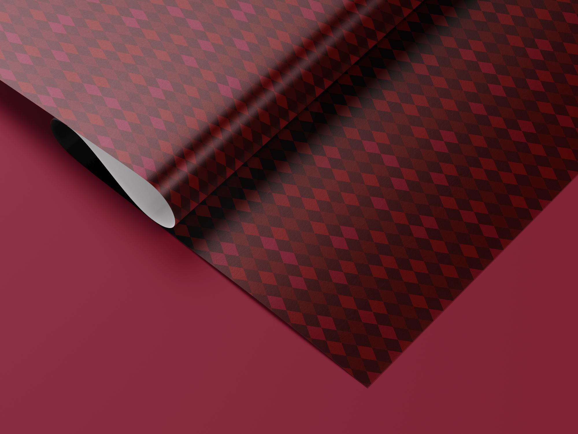 Luxury Argyle holiday wrap Wrapping Paper, Elegant Burgundy & Red Diamond Gift Wrap, Holiday, Wedding and Year-Round Packaging
