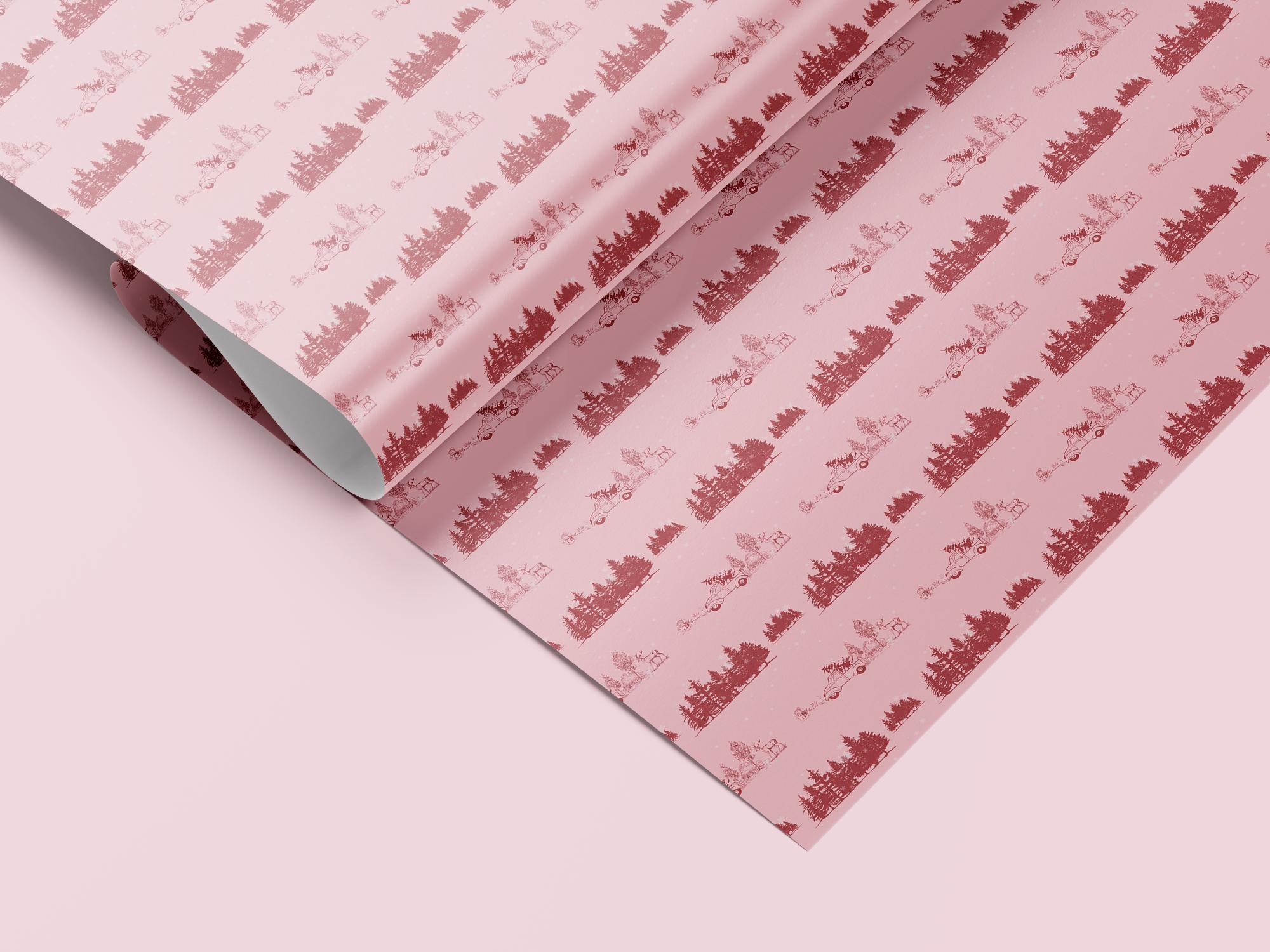Pink Whimsical Christmas Wrapping Paper | Playful Holiday Wrap