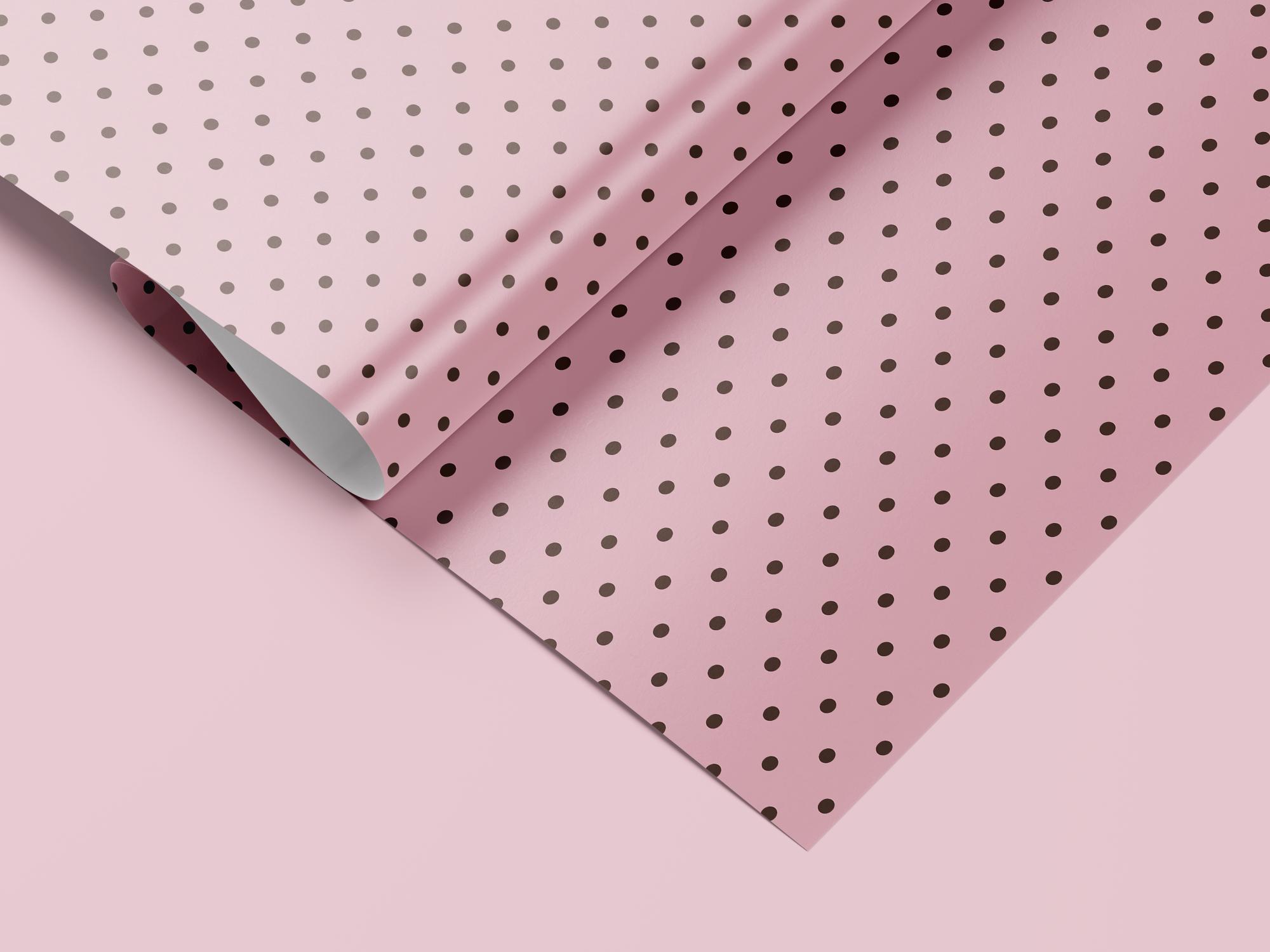 Pink polka dot wrapping paper roll — Evara Creative Studio