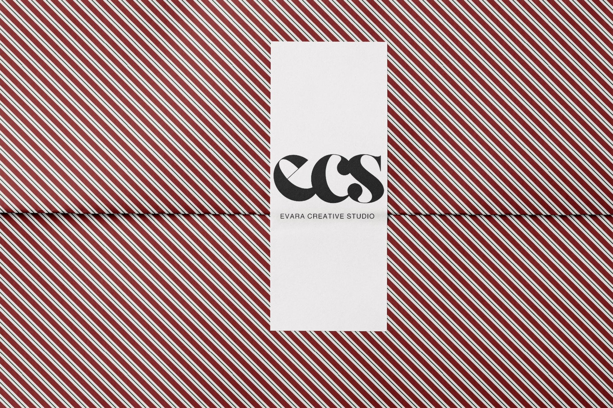 Red Candy Cane Stripe Wrapping Paper, Gloss or Matte Finish Elegant Luxury Christmas Gift Wrap