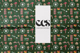 Green Christmas Icon Wrapping Paper | Classic Holiday Gift Wrap